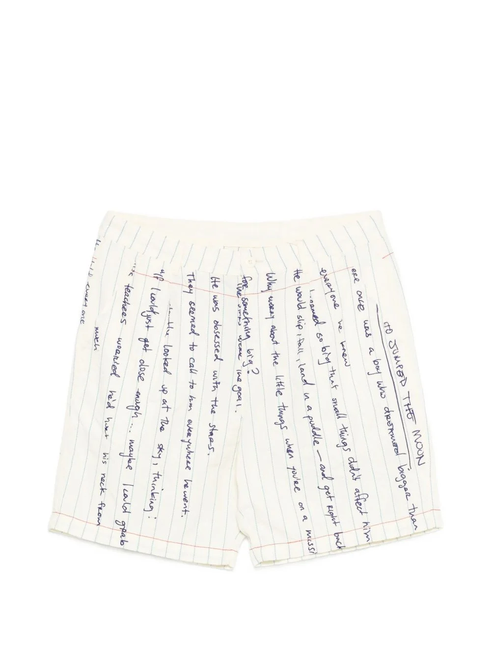 stripe text shorts - 1