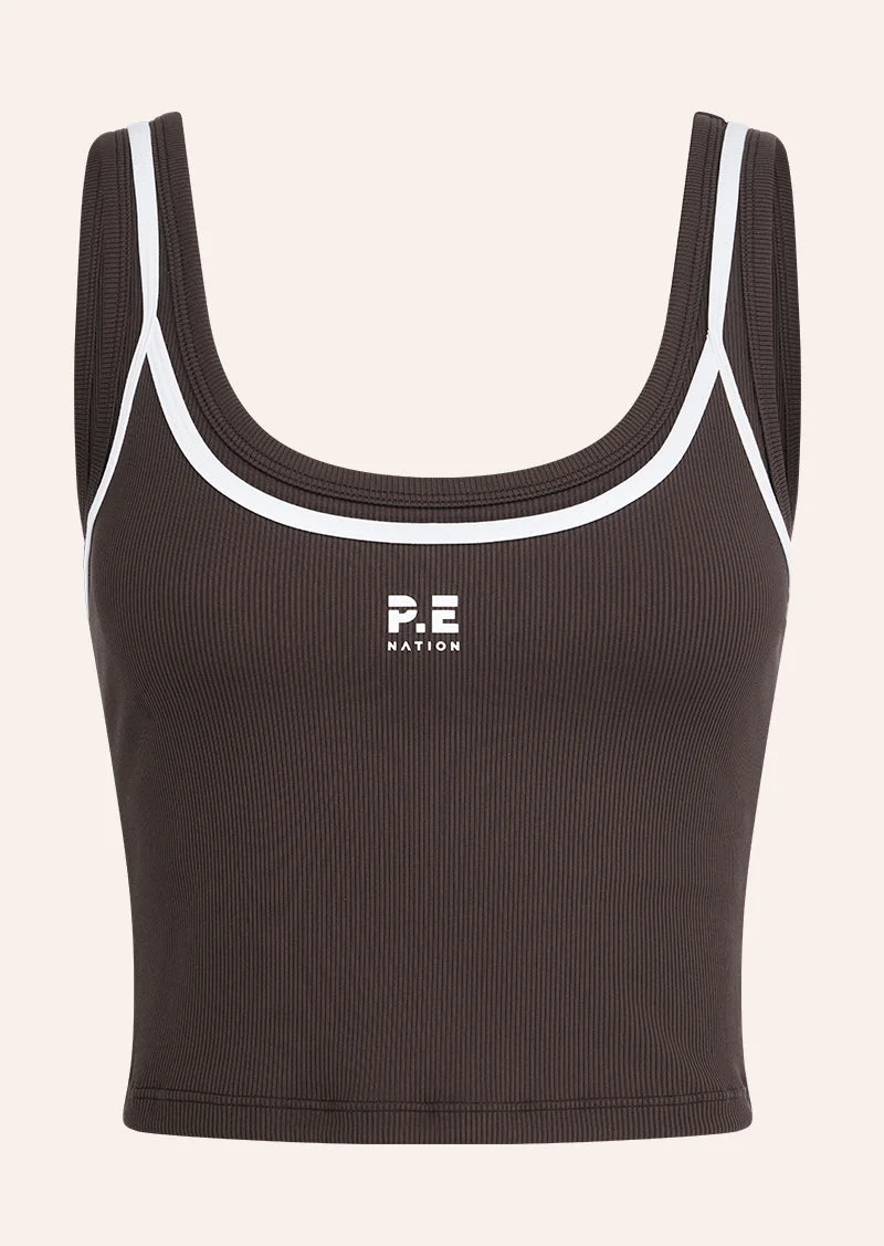 FORWARD TANK IN COFFEE & WHISPER WHITE - 1