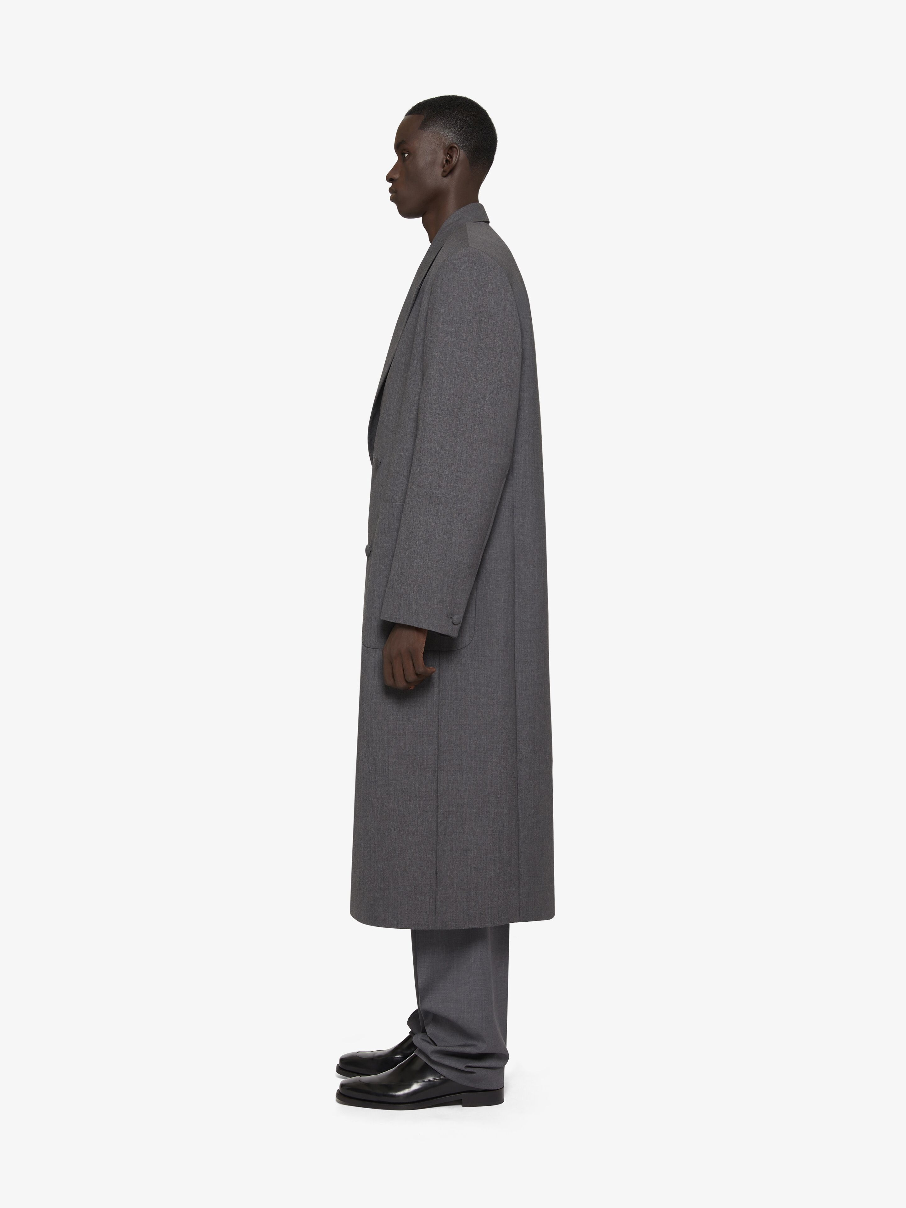 OVERSIZED DOUBLE BREASTED COAT IN WOOL - 3