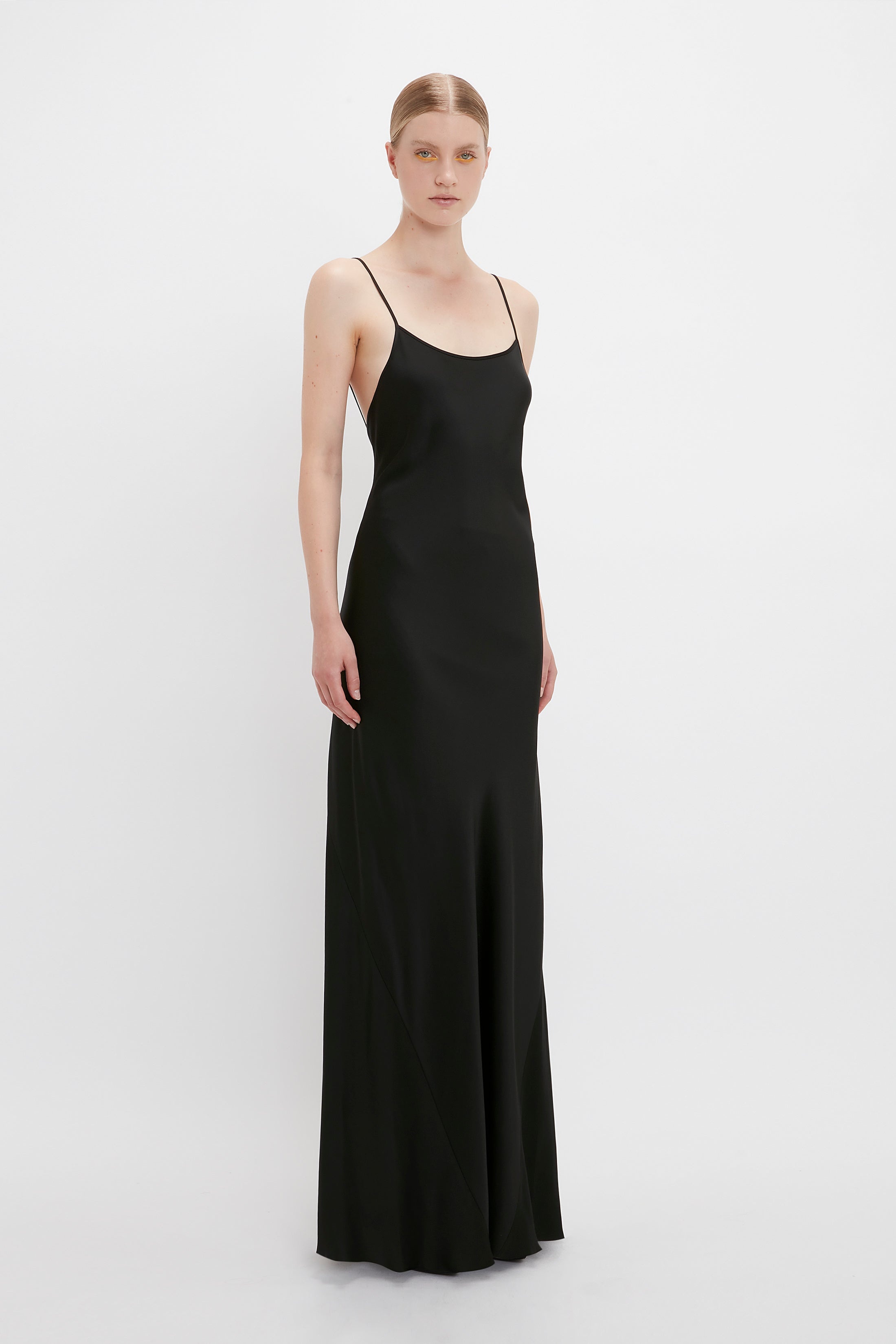 Floor-Length Cami Dress In Black - 3