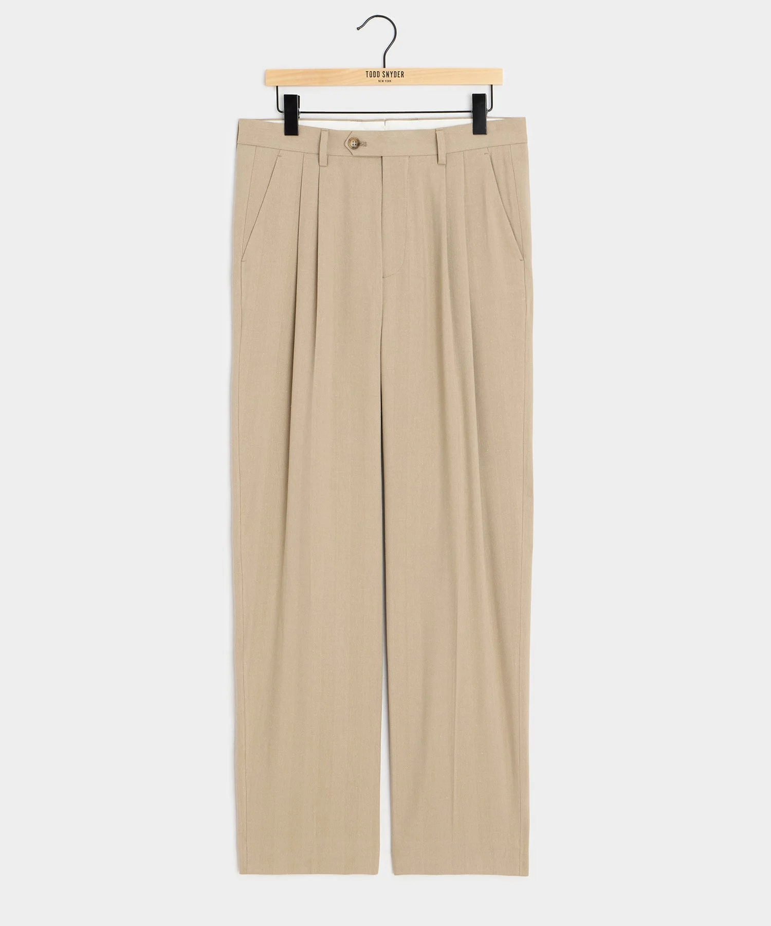 Italian Linen-Silk Herringbone Wythe Trouser - 1