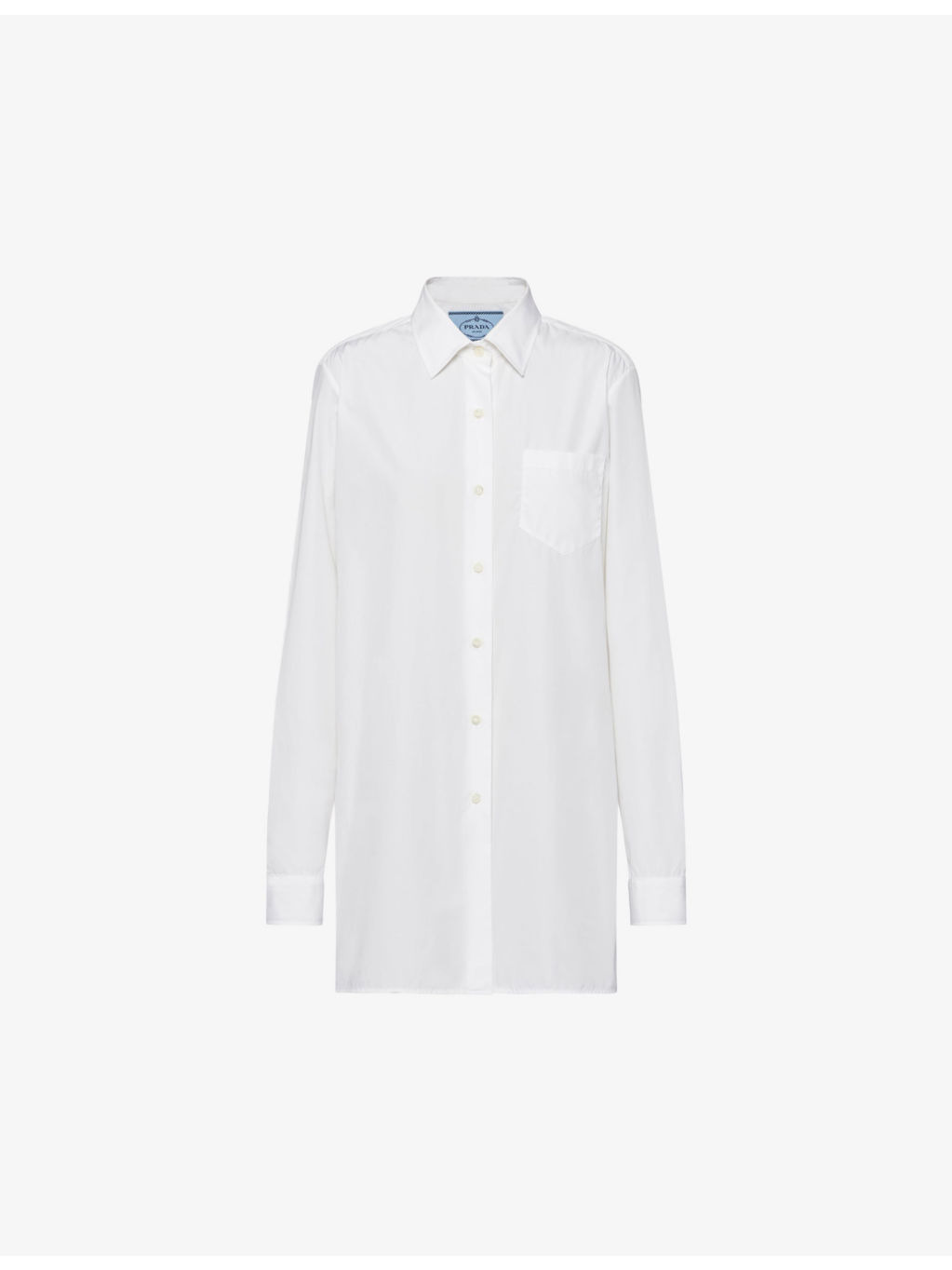 Logo-patch cotton-poplin mini shirtdress - 1