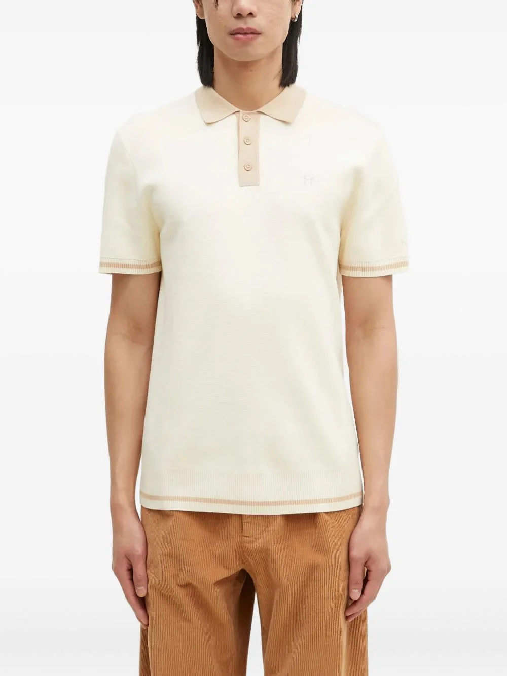 knitted polo shirt - 1