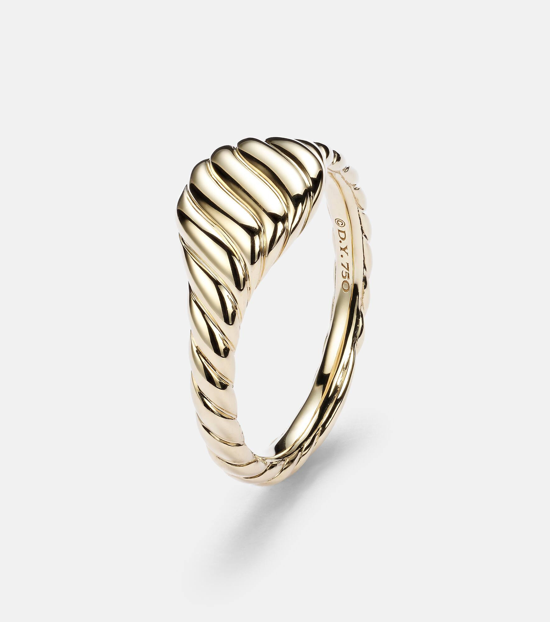 Sculpted Cable 18kt gold pinky ring - 4