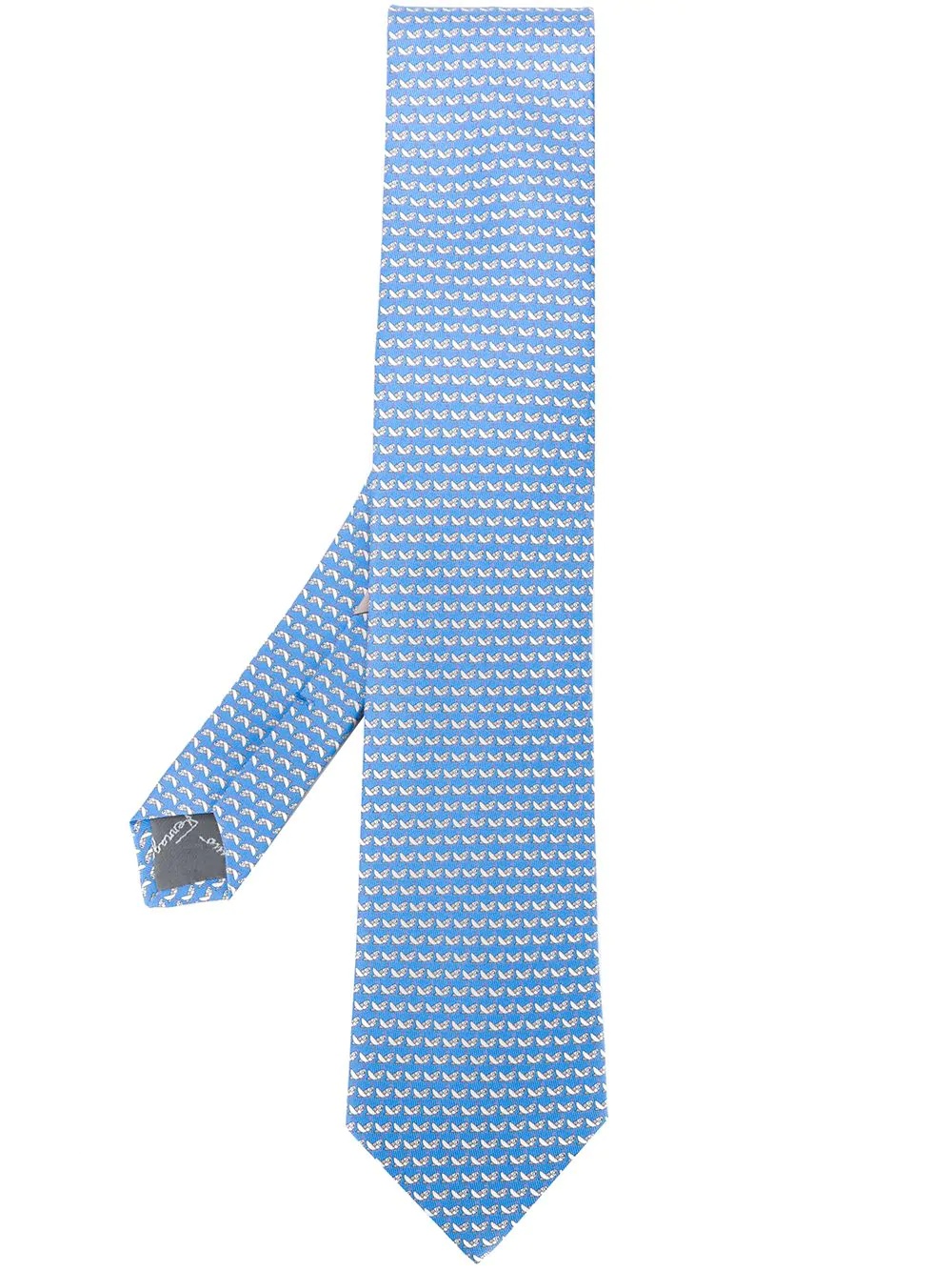 Gancini-print silk tie - 1