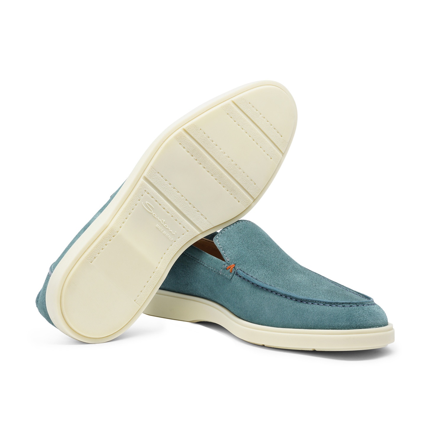 Men's light blue suede loafer - 4