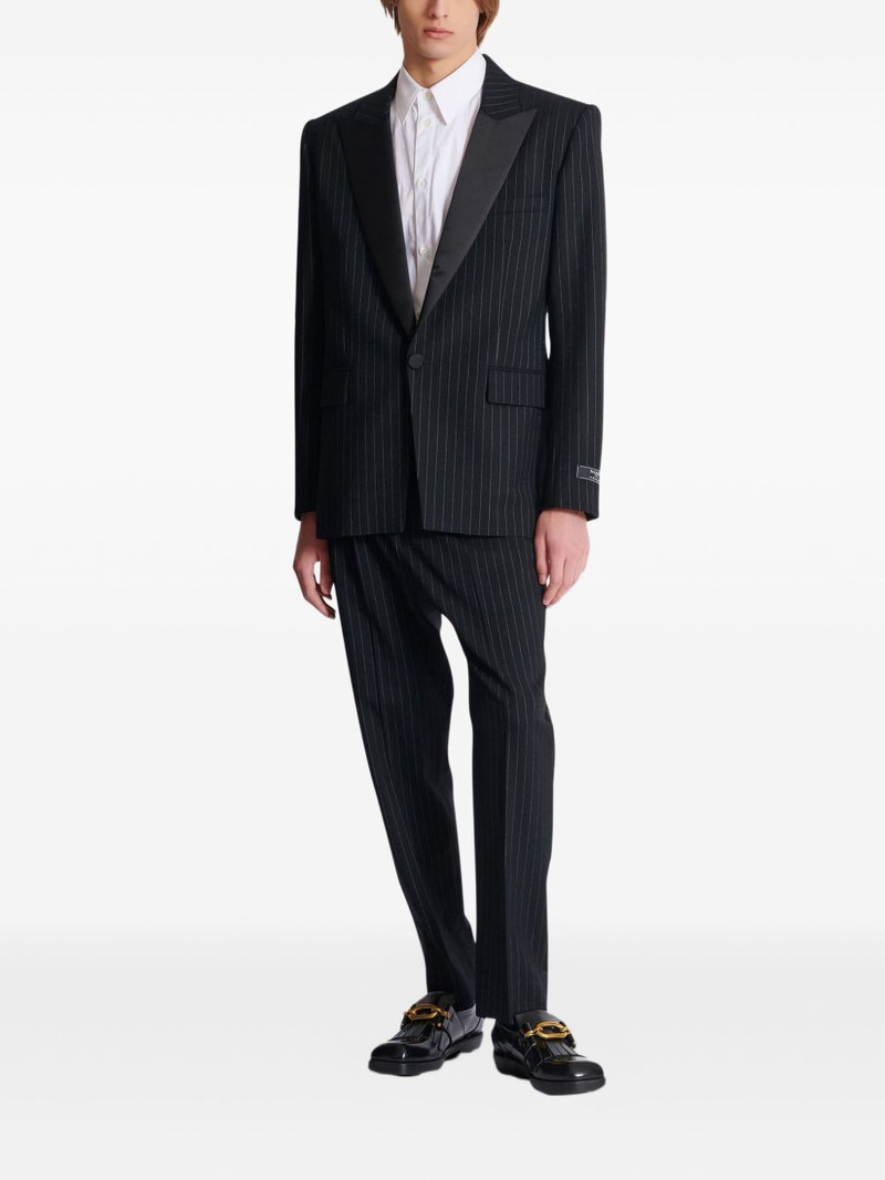 Balmain pinstripe-pattern wool-blend trousers outlook