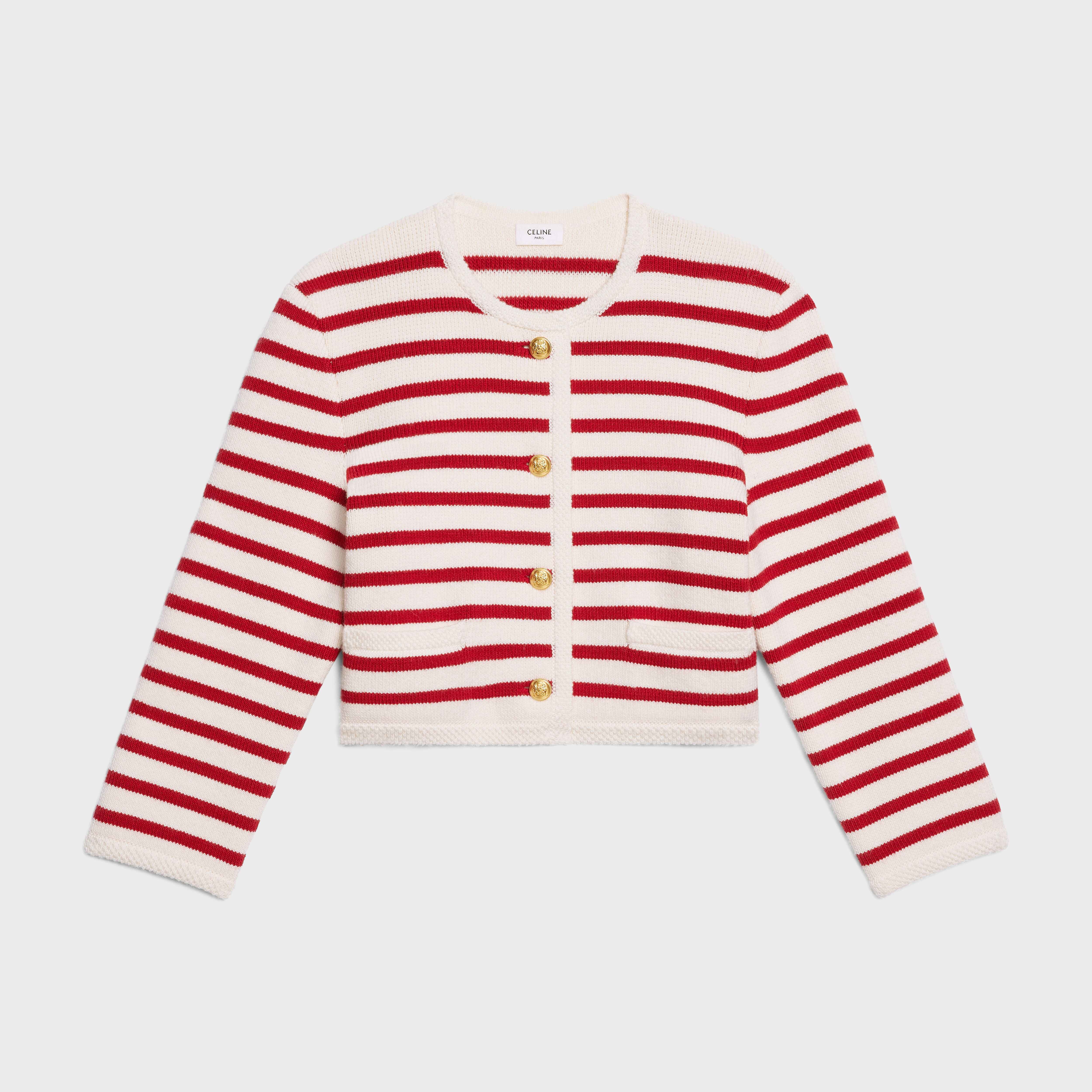 STRIPED WOOL "CHASSEUR" JACKET - 1