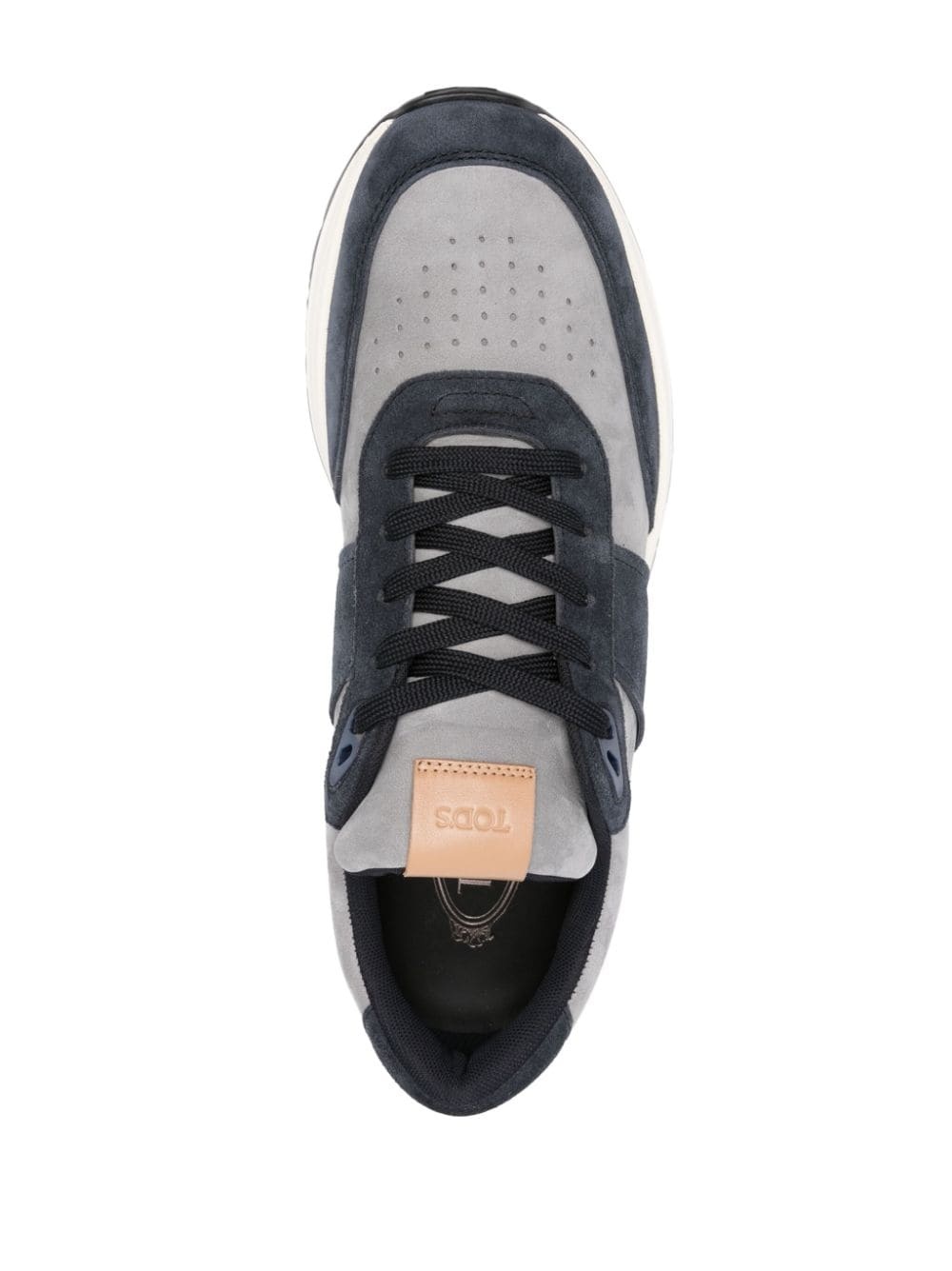 panelled suede low-top sneakers - 4