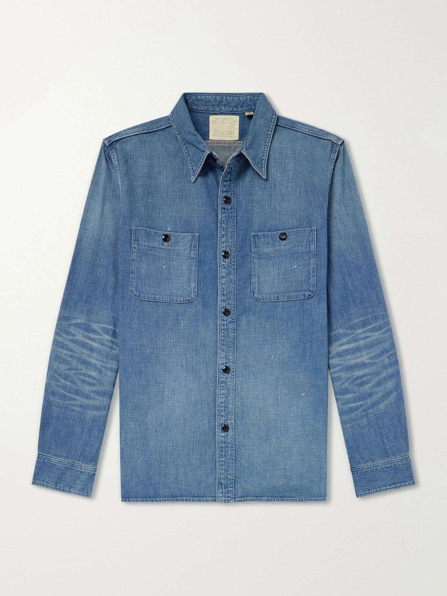 Distressed Denim Shirt Blue - 1