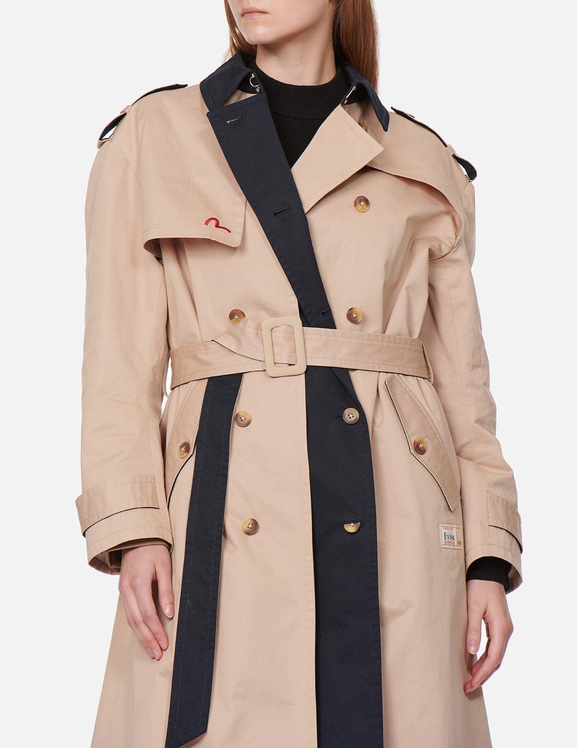 LOGO EMBROIDERED TRENCH COAT - 3