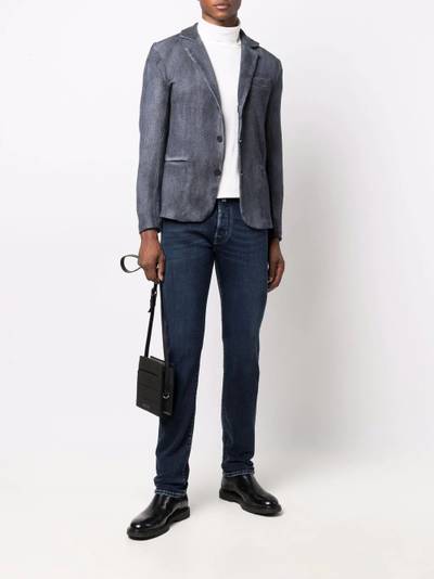 Avant Toi washed-effect single-breasted blazer outlook