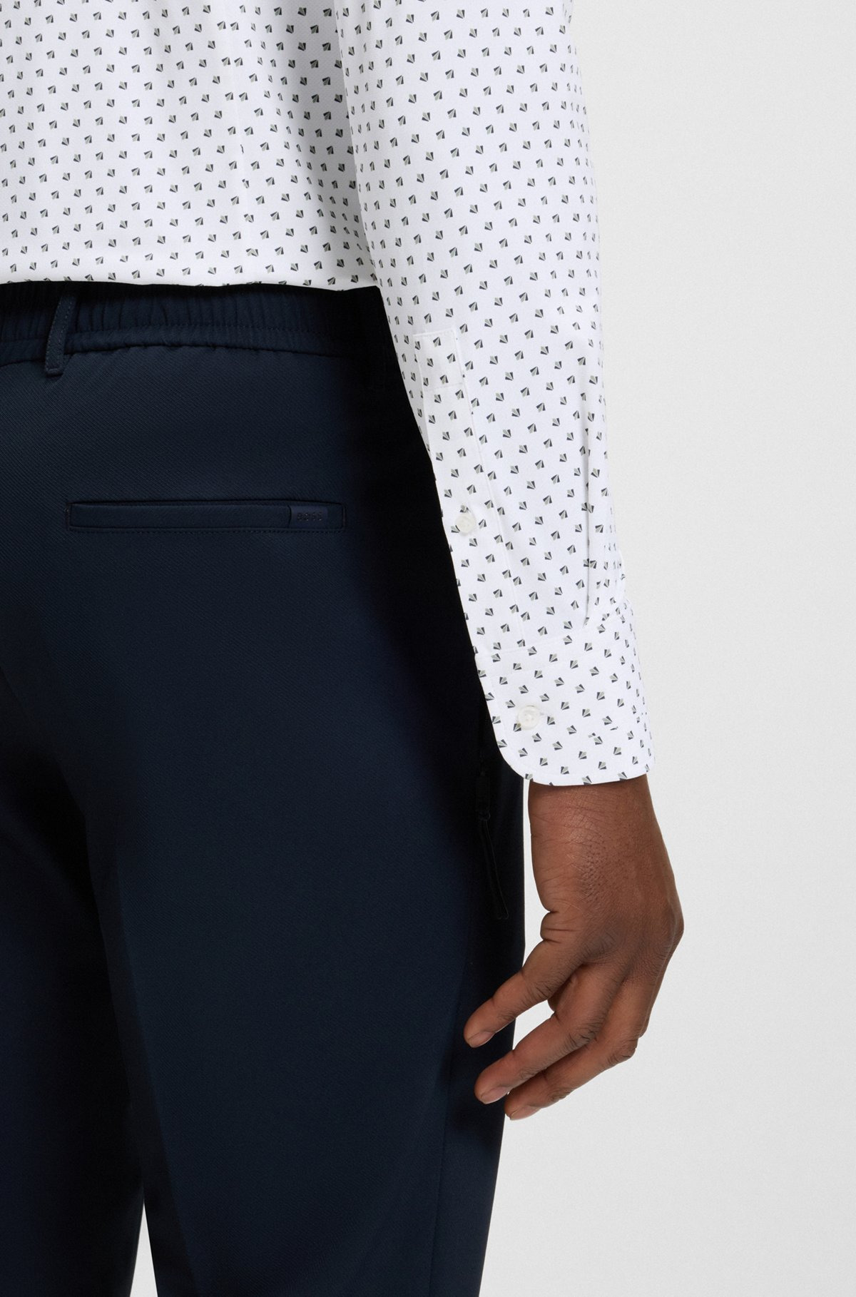 SLIM-FIT SHIRT IN ITALIAN-MADE PERFORMANCE-STRETCH FABRIC - 6