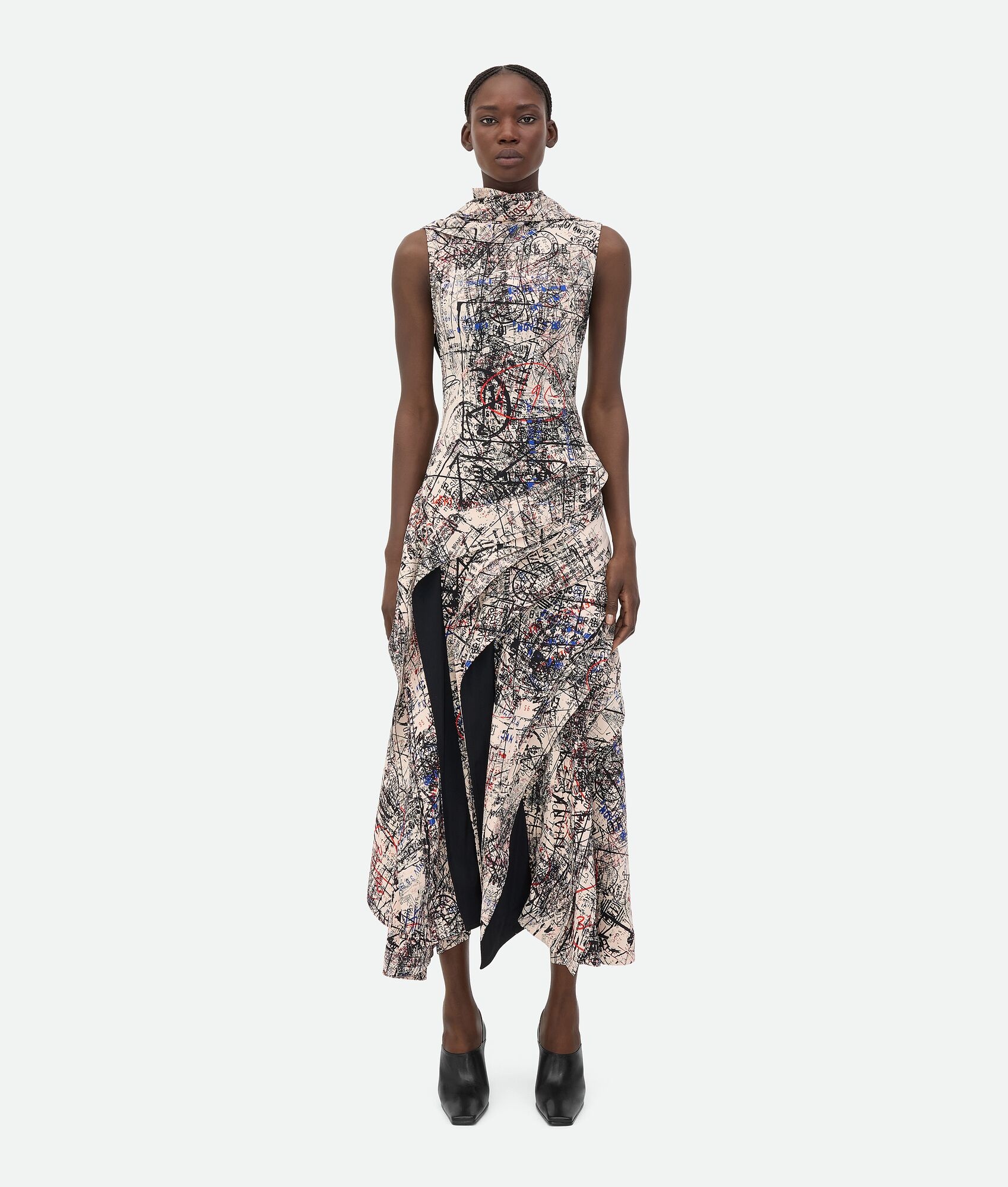 Fluid Viscose Memory Print Dress - 1