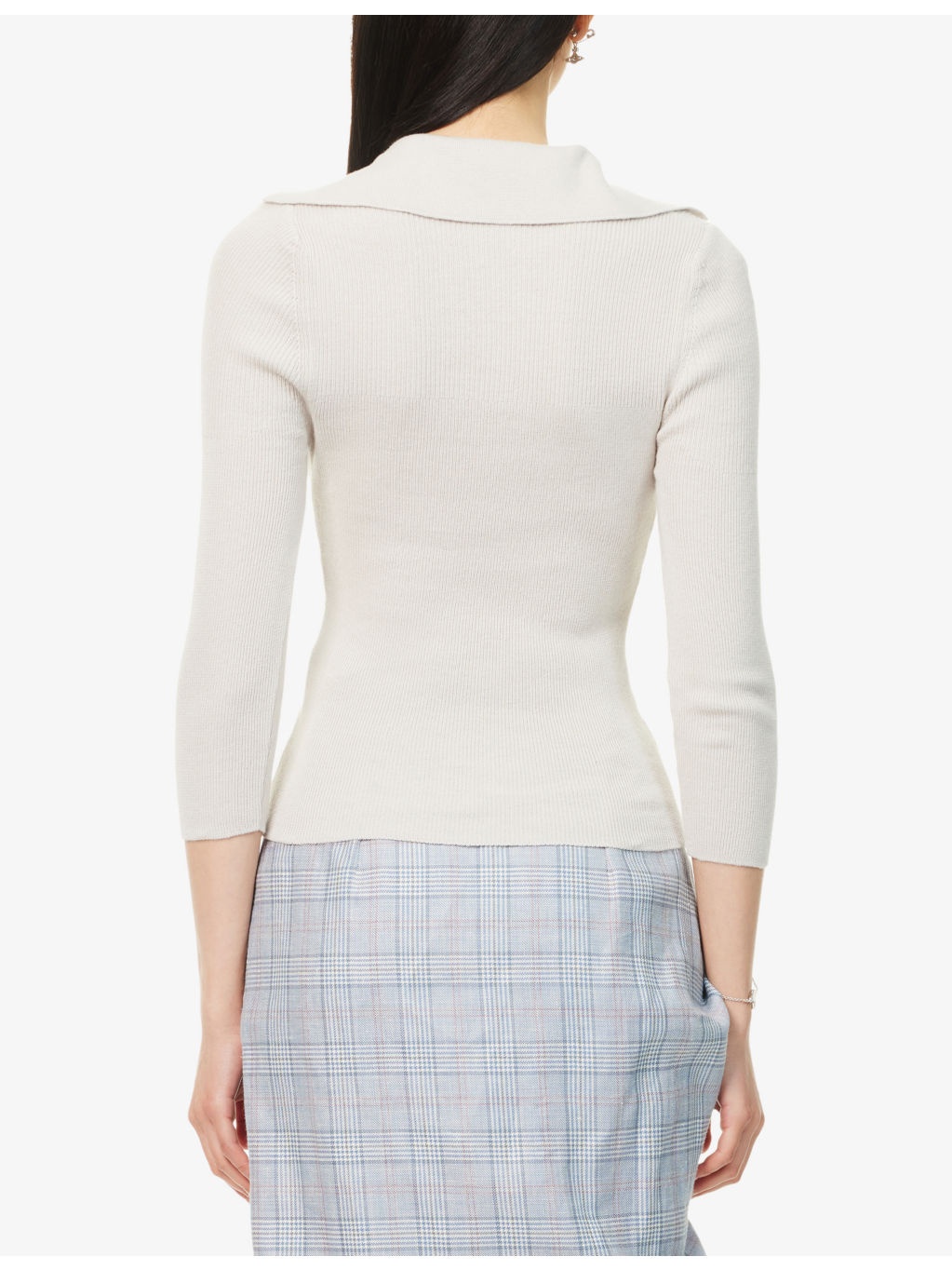 Marina Ribbed Cotton And Cashmere Polo Top - 4