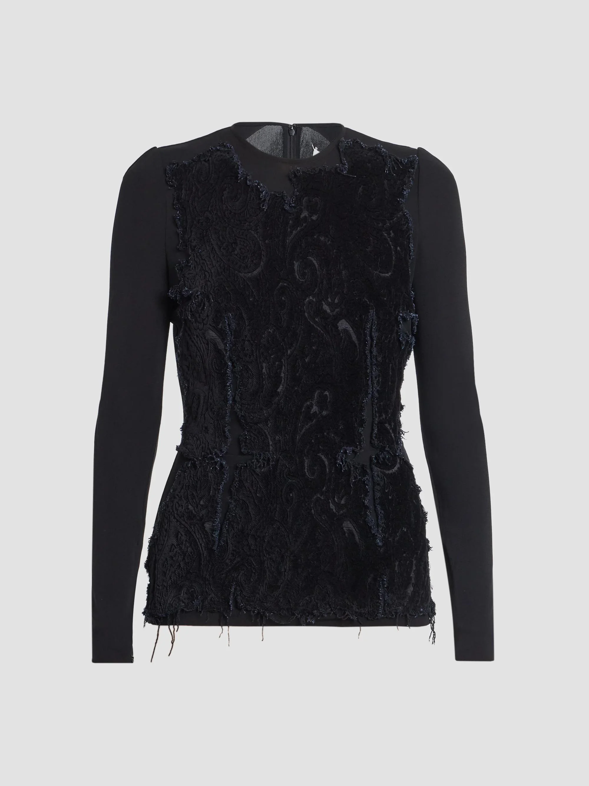 Women's Tapestry Crewneck Top - Black - 1