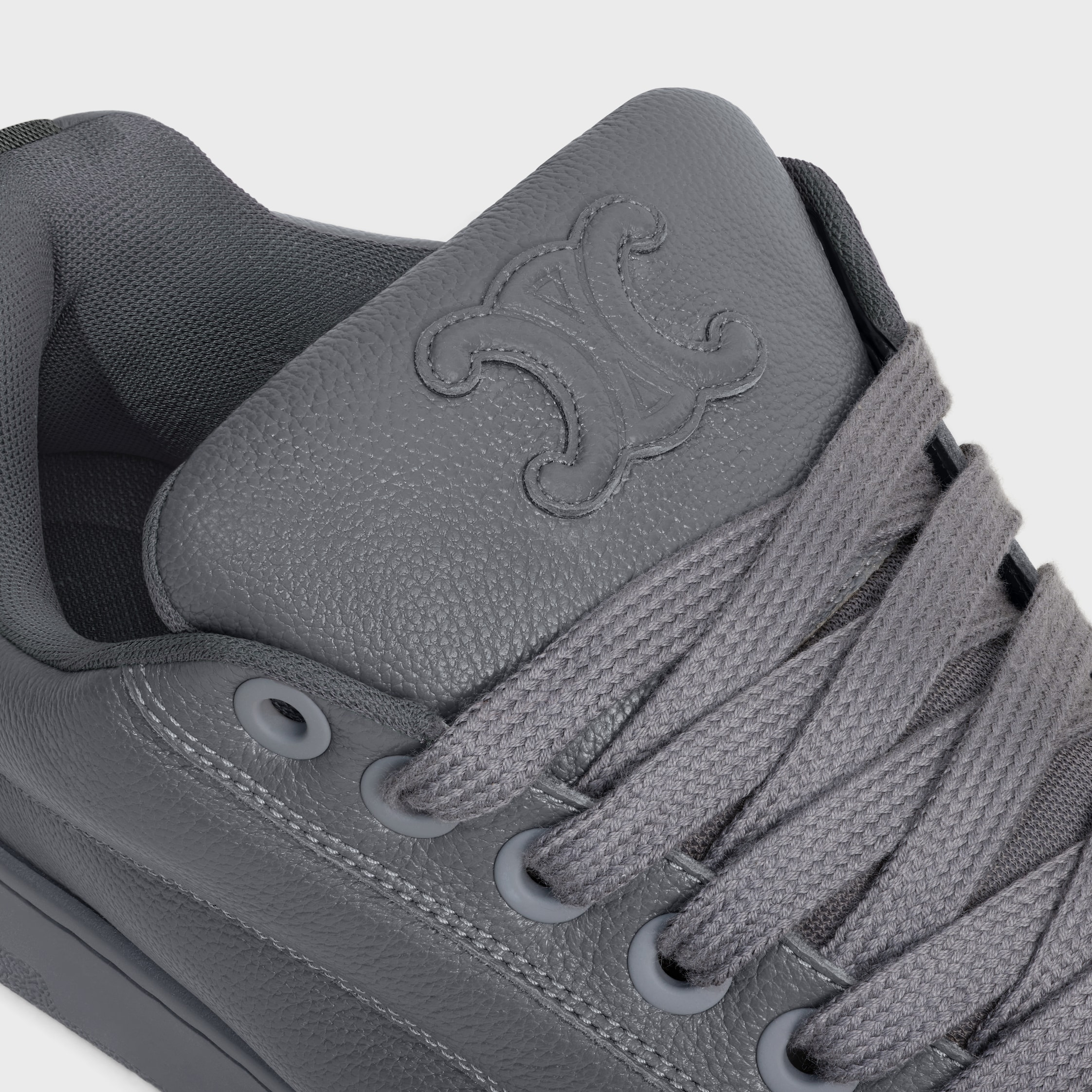 CELINE HUNTINGTON LOW LACE-UP SNEAKER IN TUMBLED LEATHER AND MESH - 5