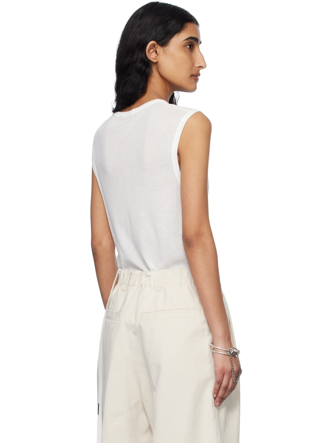 White Biba Sleeveless Tank Top - 3