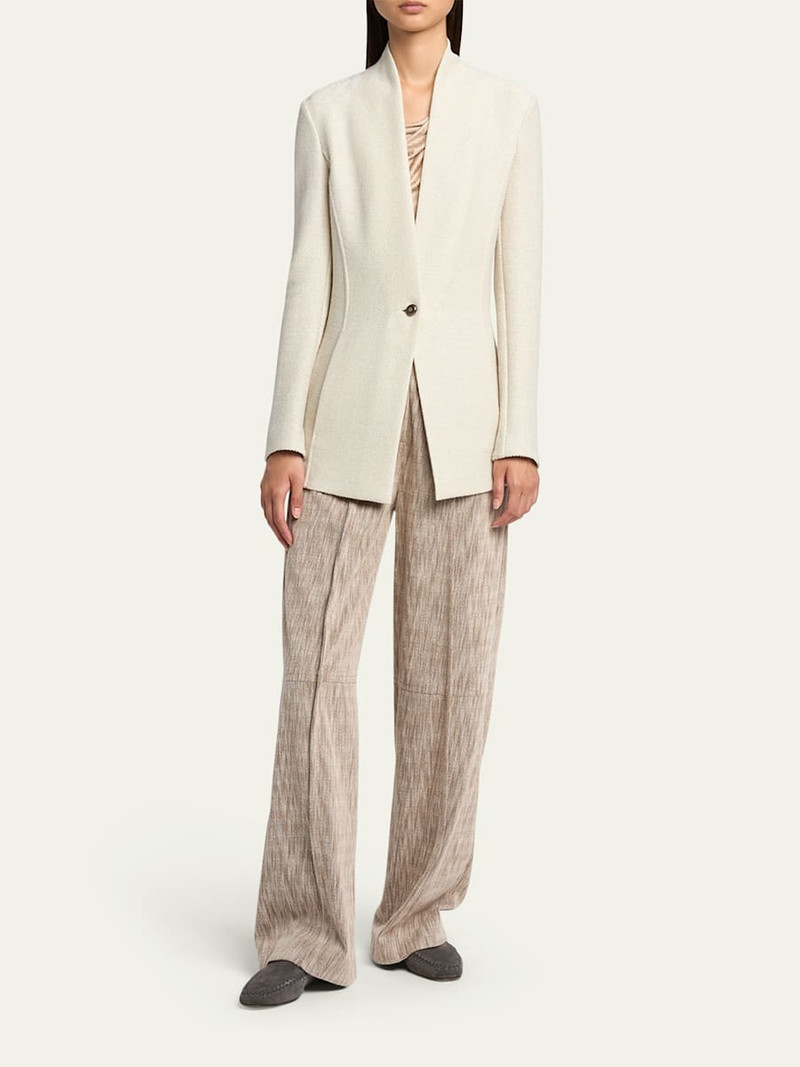 GIORGIO ARMANI Single-Breasted Tweed Blazer Jacket outlook