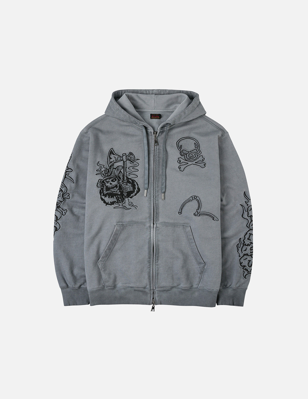 Tattoo Styles Embroidery Oversized Hoodie Jacket - 3