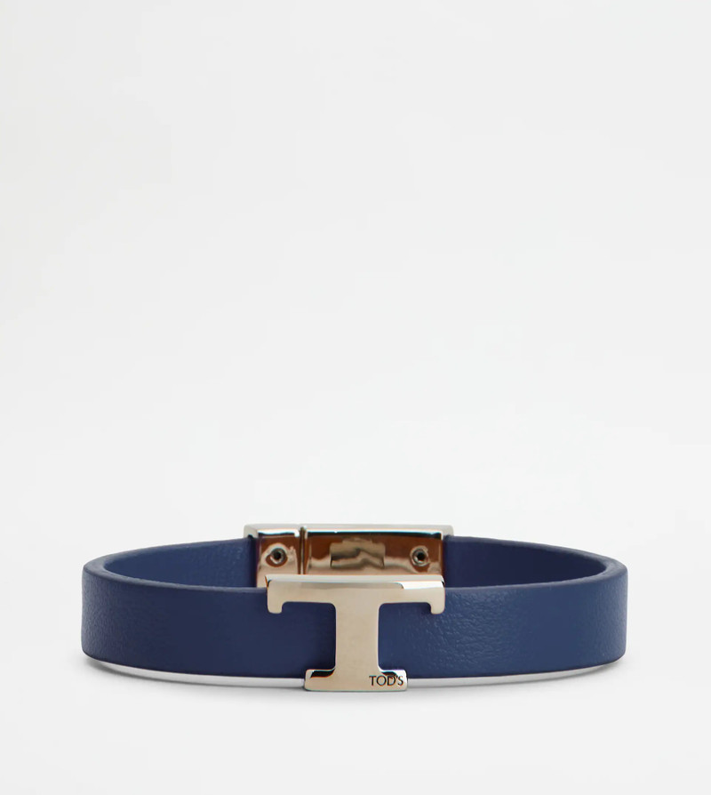 T TIMELESS BRACELET IN LEATHER - BLUE 1