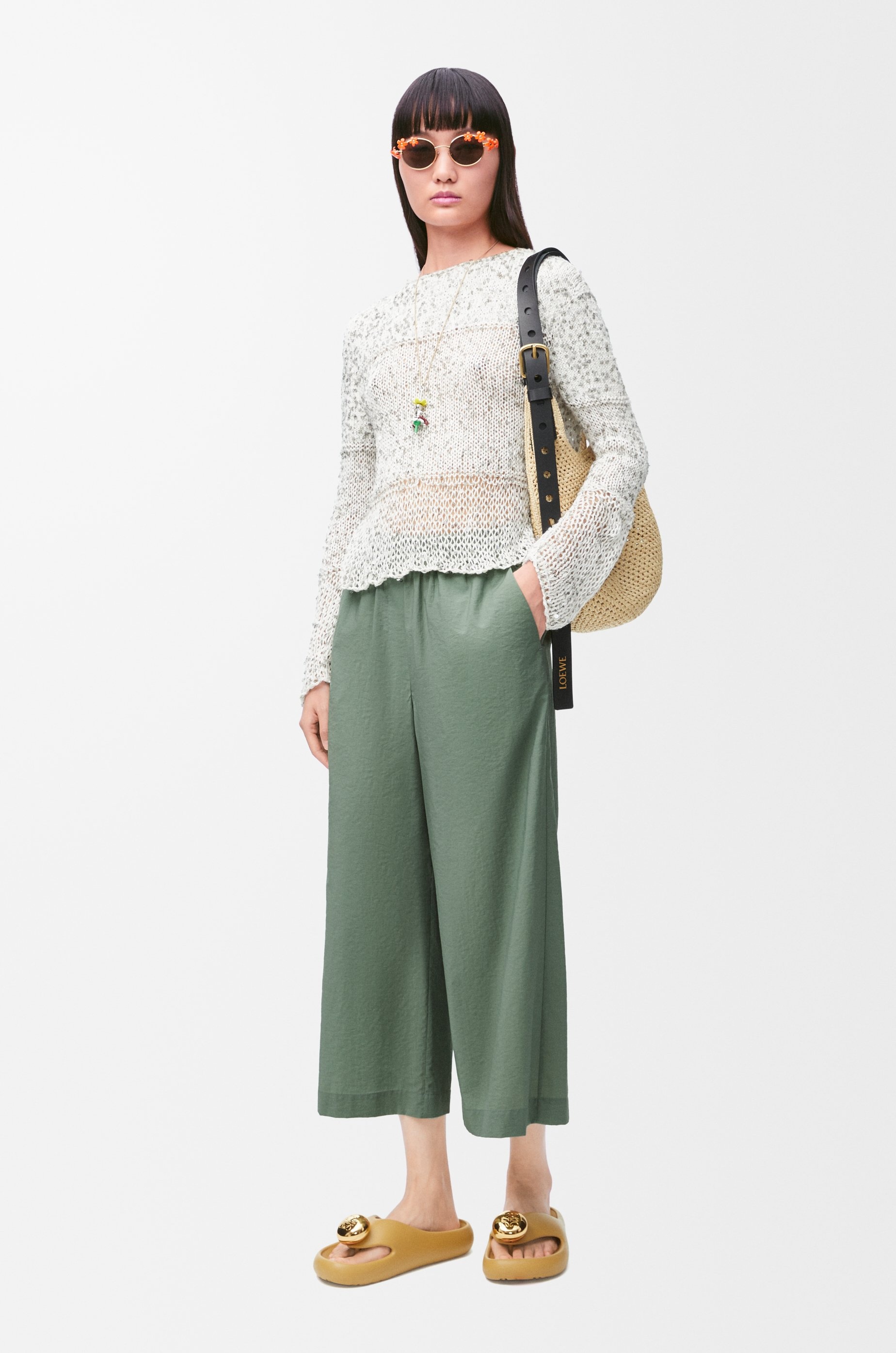 Cropped trousers in cotton blend - 2