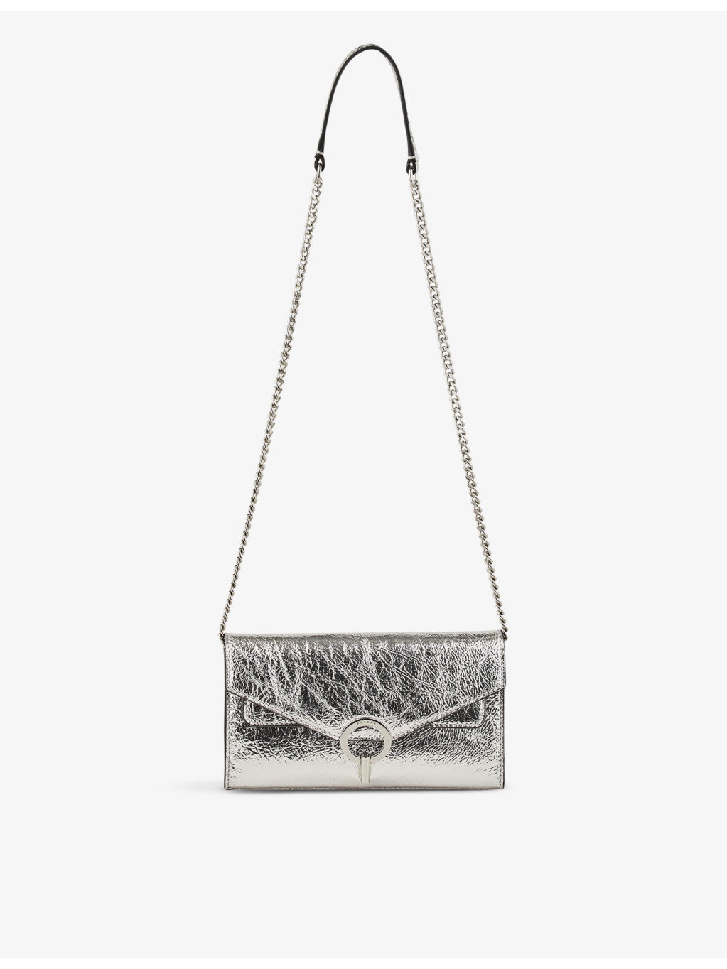 Yza Pocket metallic leather clutch bag - 5