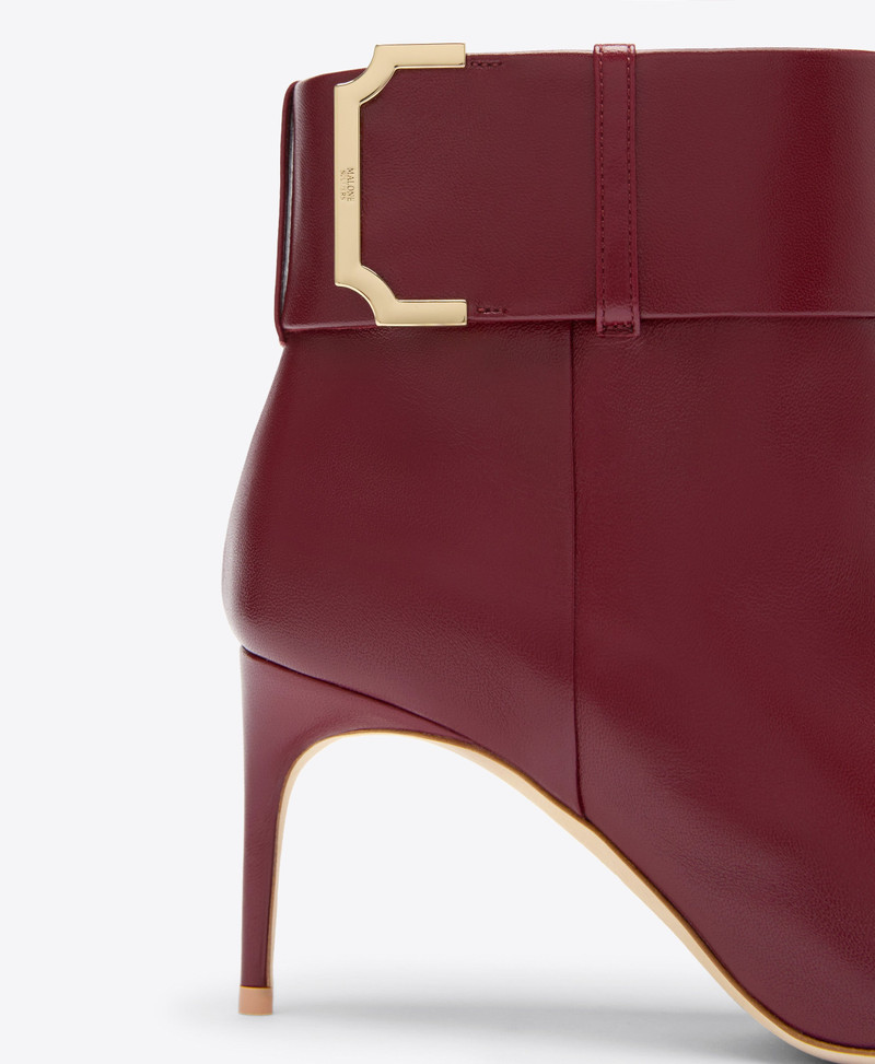 Rossella 70 Red Leather Ankle Boots 4