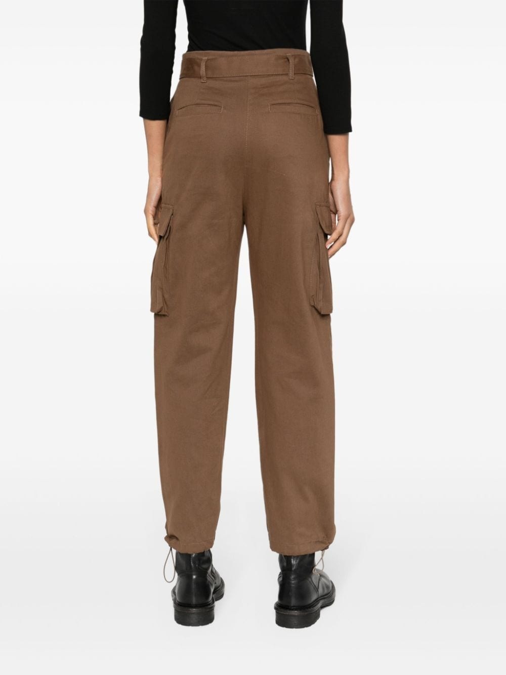 belted straight-leg trousers - 4