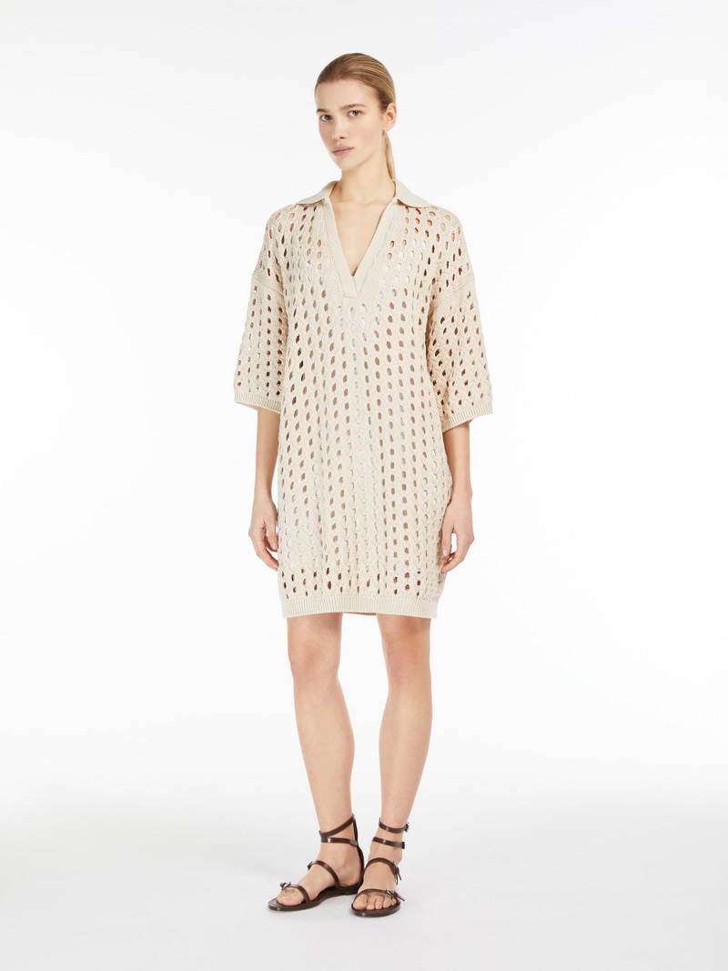 Max Mara URNA Mesh short dress in cotton outlook