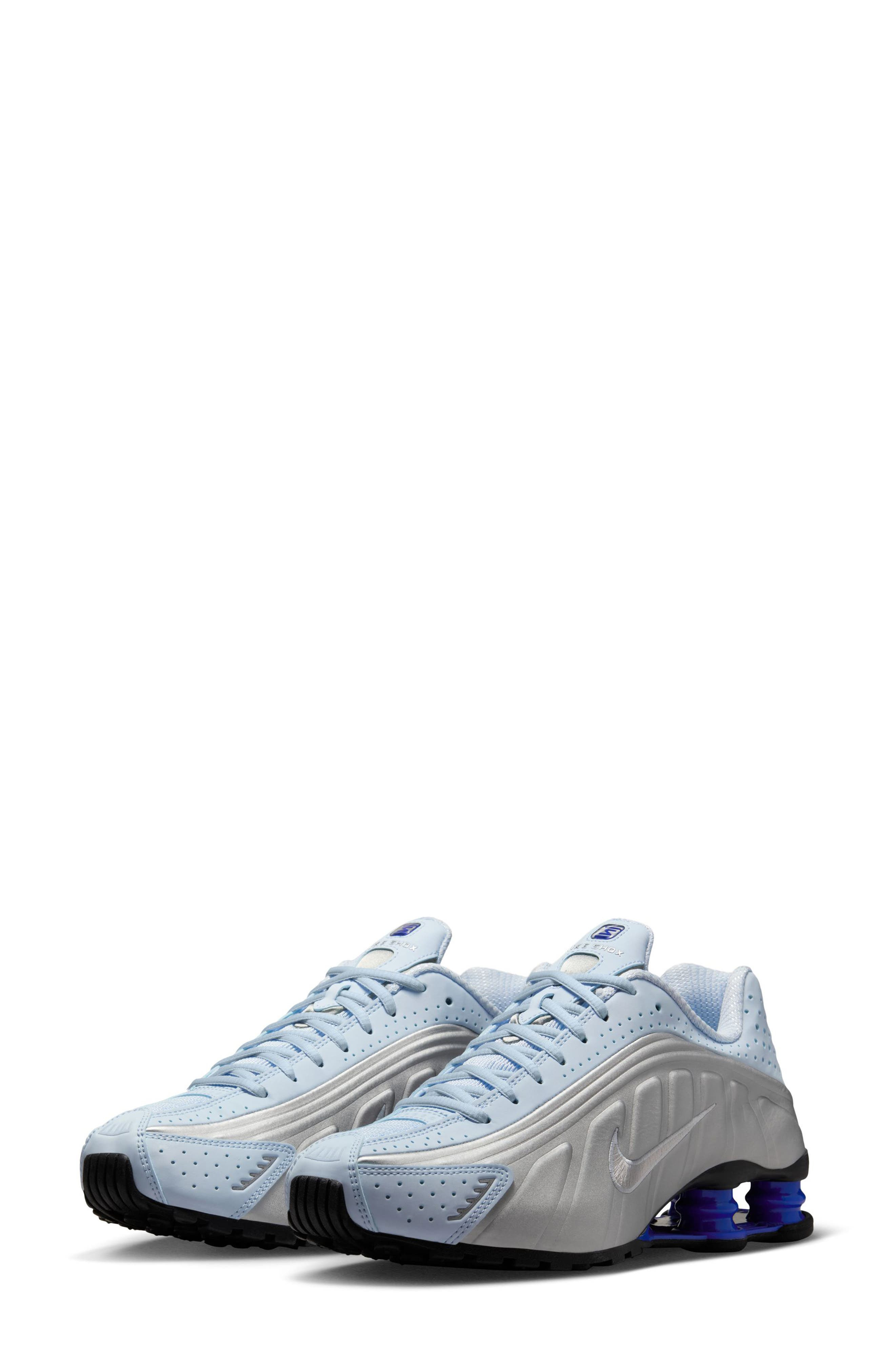 Nike Shox R4 Sneaker in Blue Tint/Silver/Racer Blue at Nordstrom - 1