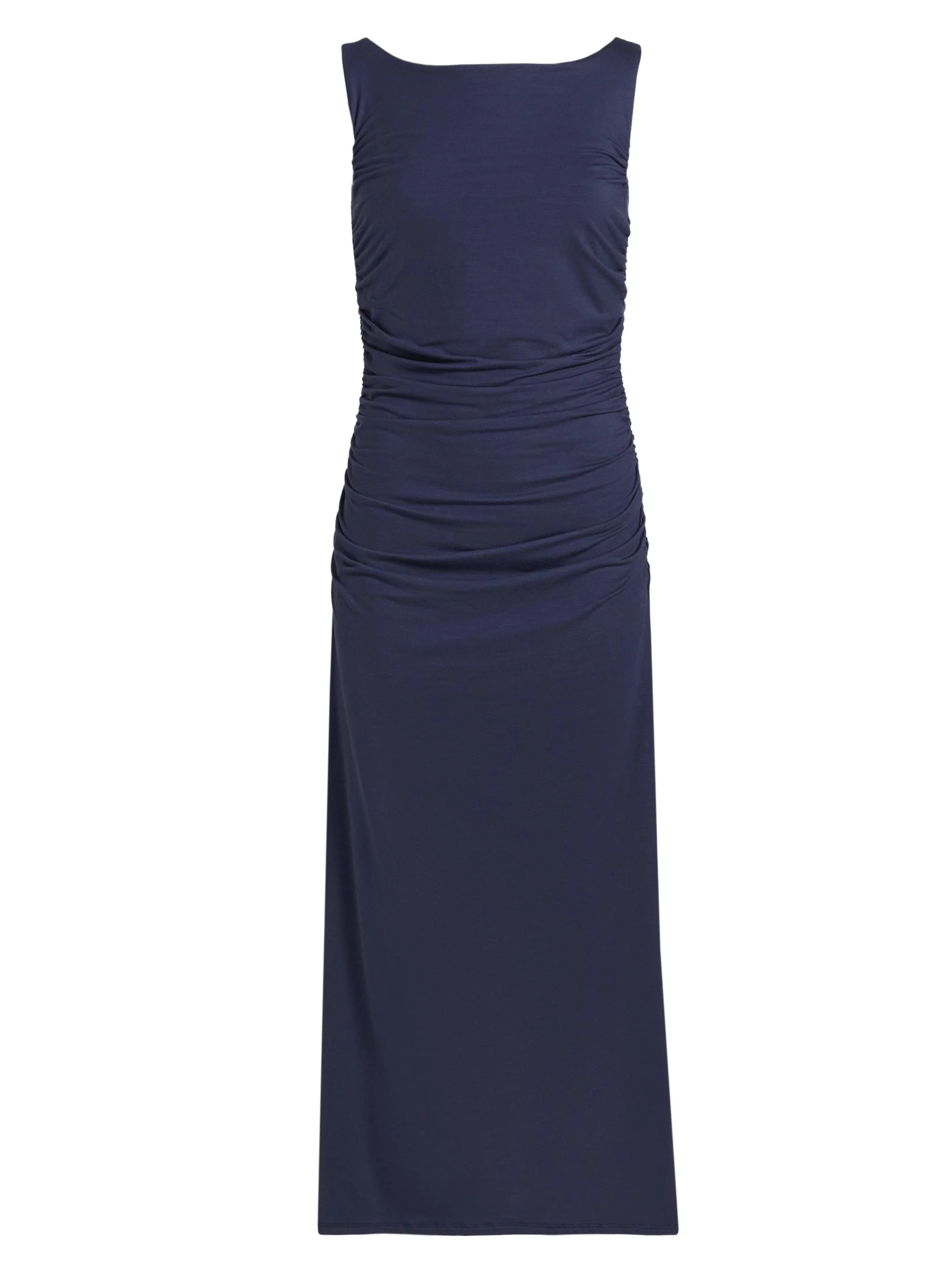 Women's Benson Ruched Stretch Jersey Midi-Dress - Midnight - 1
