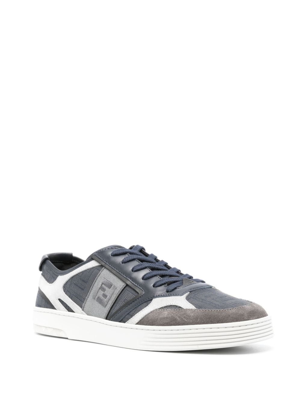 logo-embroidered panelled sneakers - 2