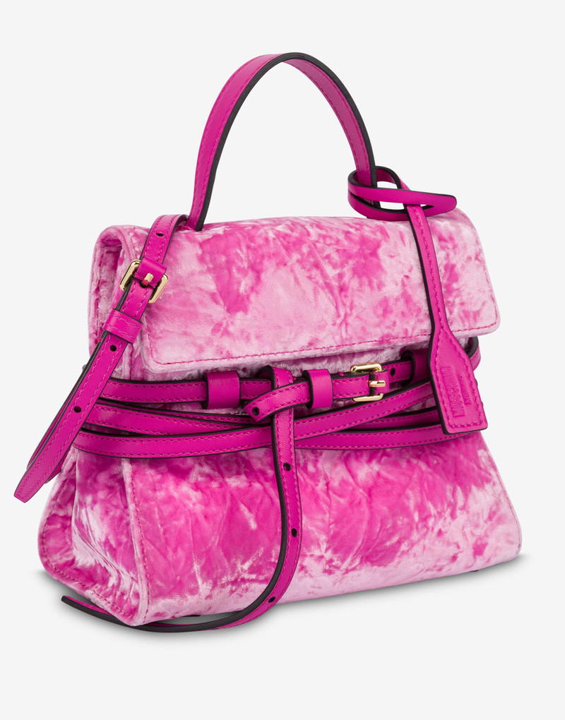 MOSCHINO TIE ME BAG IN VELVET SMALL 3
