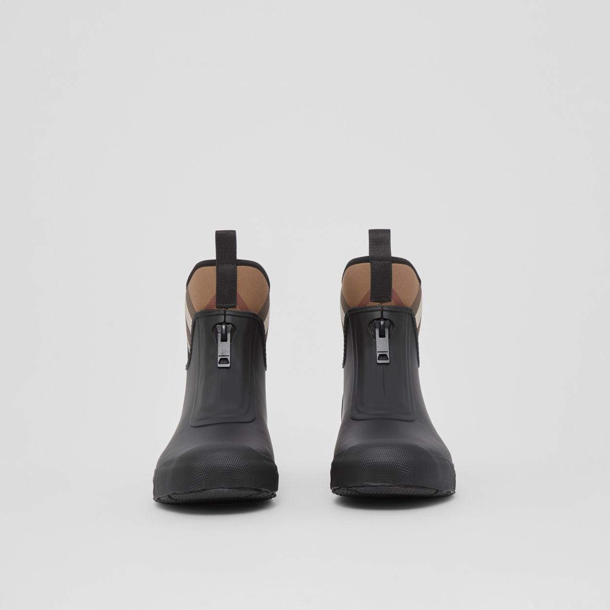 Check Neoprene and Rubber Rain Boots - 4