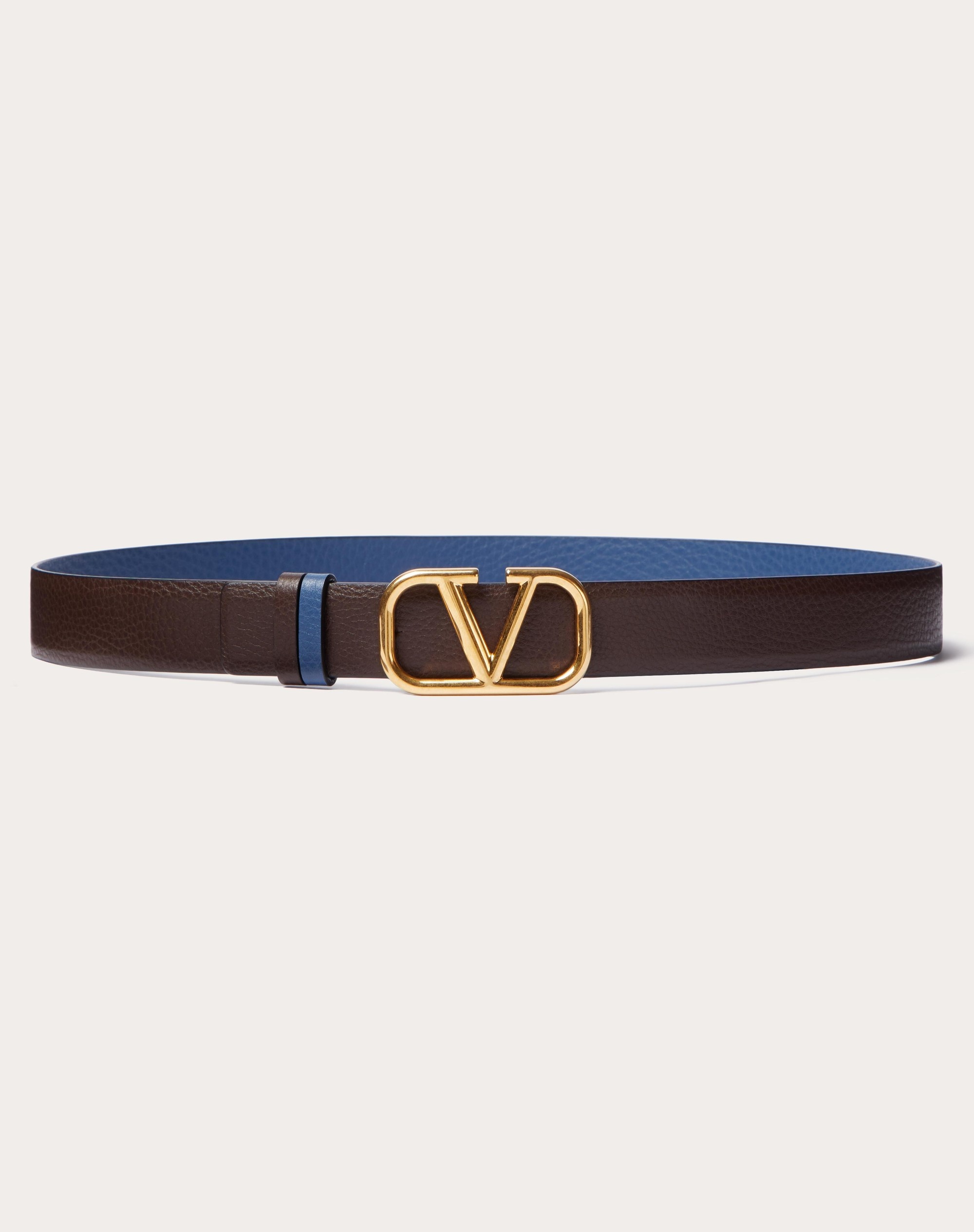 VLOGO SIGNATURE REVERSIBLE ELK-PRINT CALFSKIN BELT 30 MM - 1