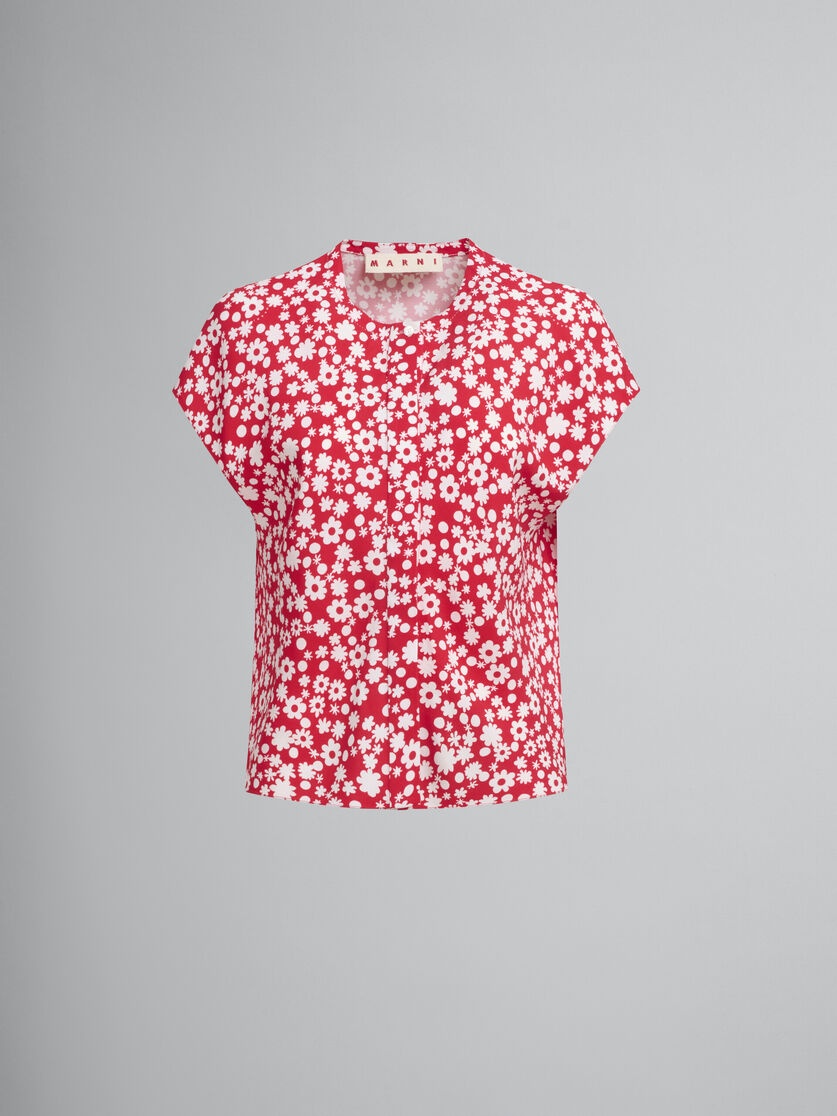 RED AND WHITE POP FIELDS PRINT SHIRT - 1