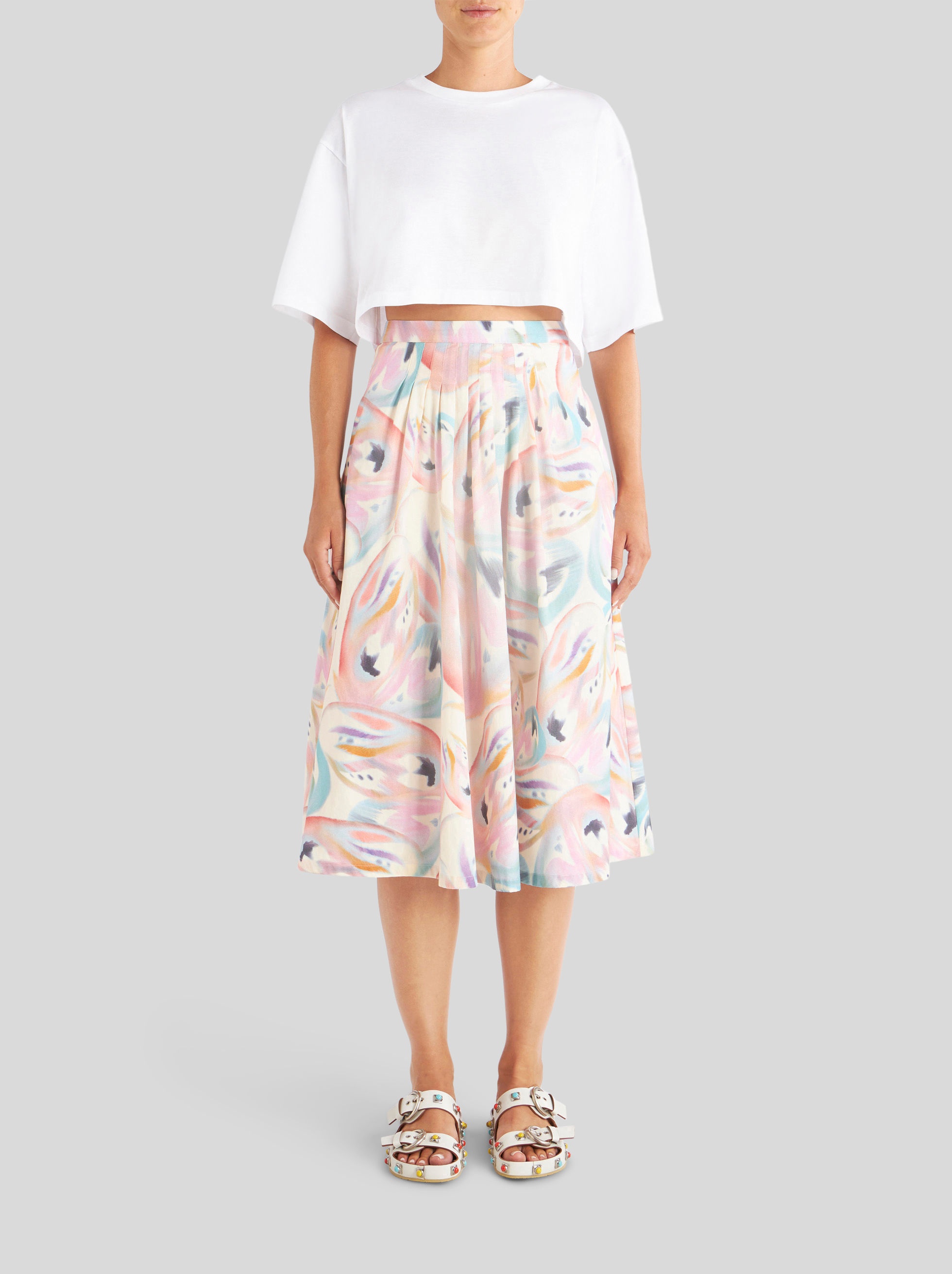 COTTON SKIRT WITH BUTTERFLY WINGS - 3