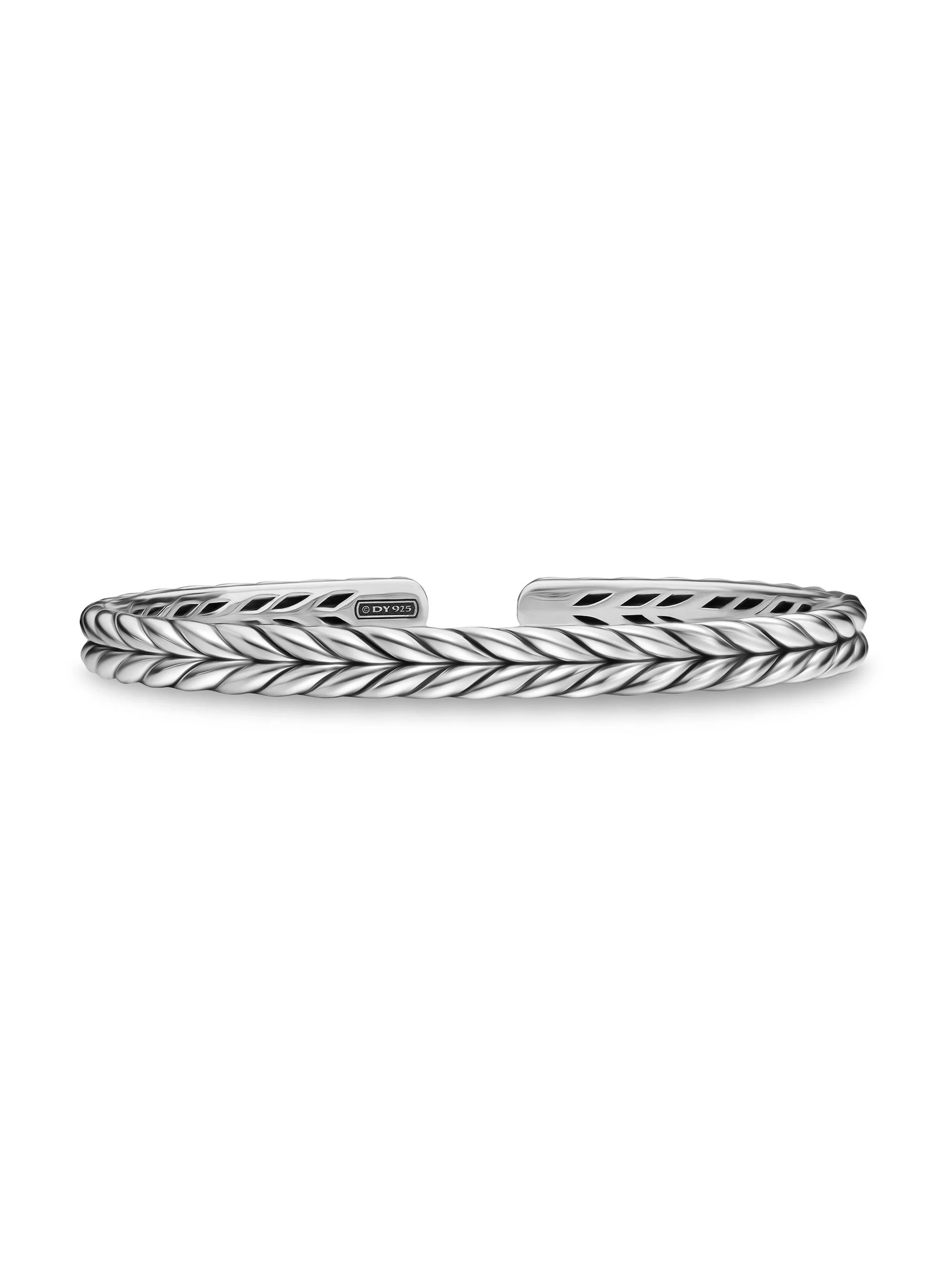 Men's Chevron Flex Bracelet in Sterling Silver, 6.4MM - Silver - 1