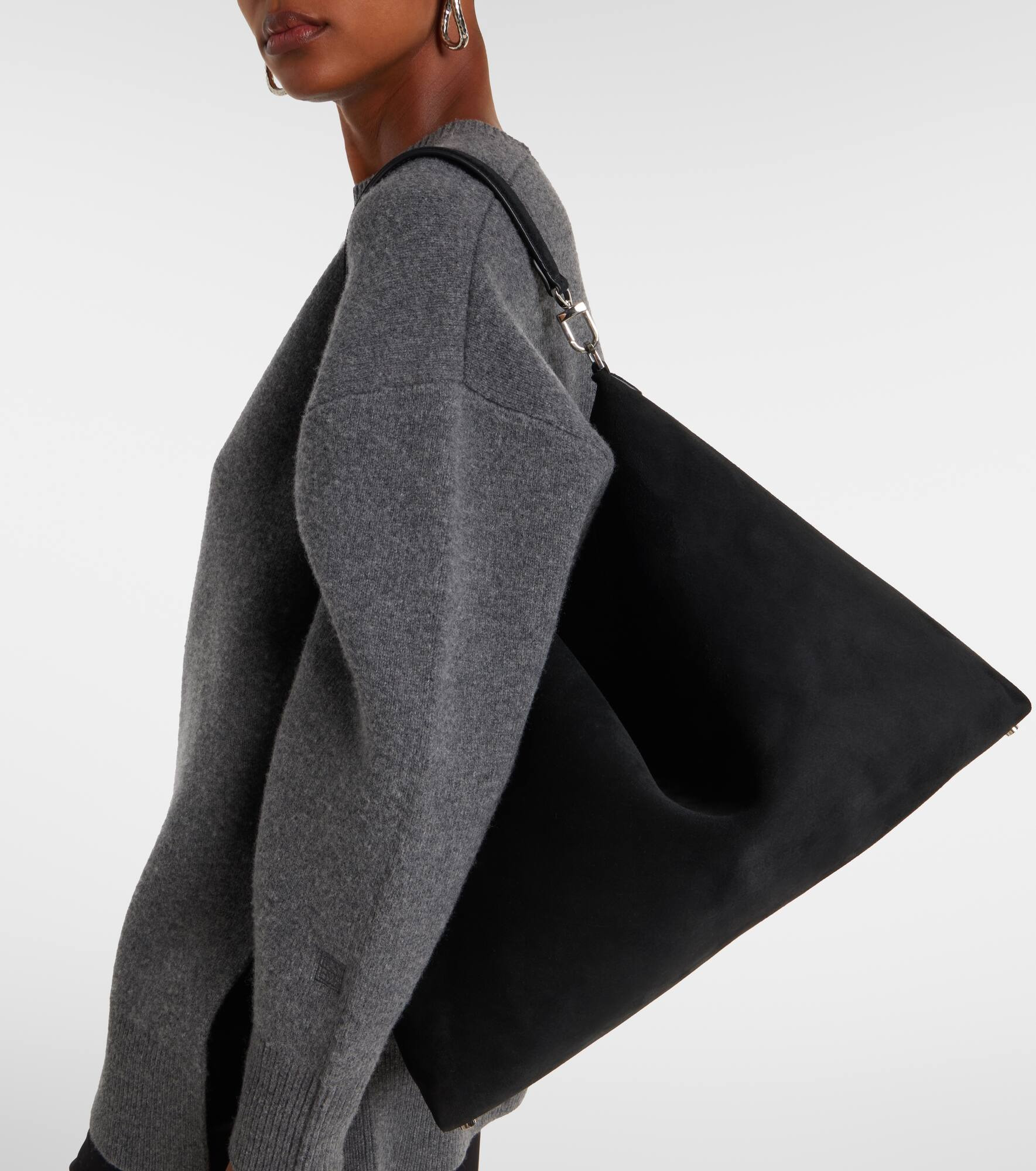 Bevel suede tote bag - 6