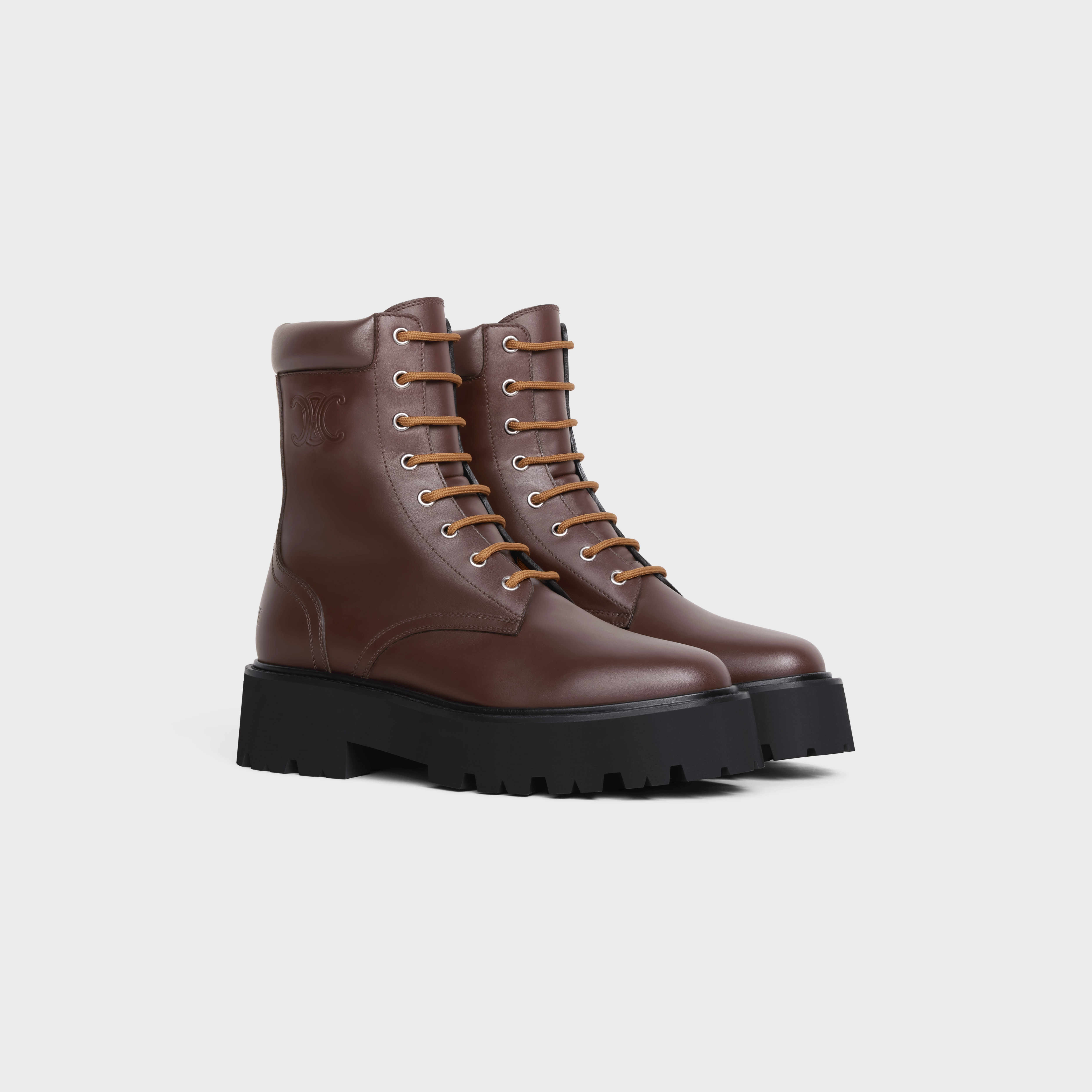 LACE-UP BOOT WITH TRIOMPHE CELINE BULKY in SHINY CALFSKIN - 2