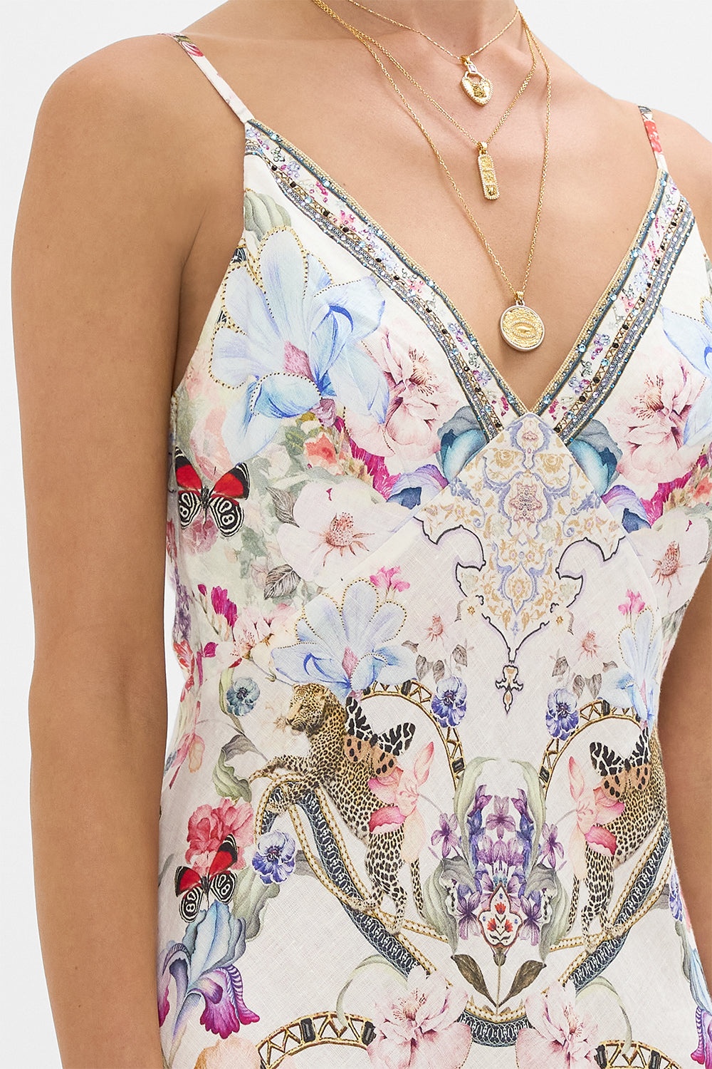 V NECK FULL LENGTH BIAS SLIP DRESS - 6