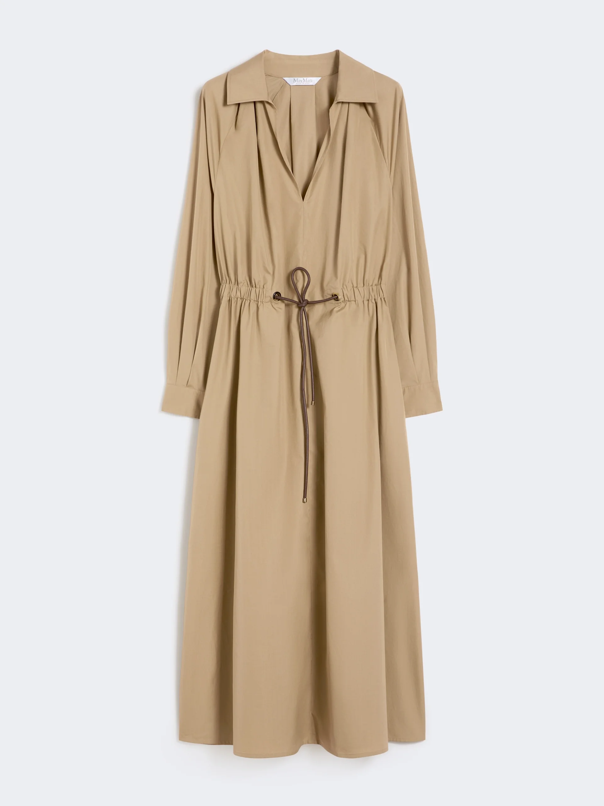 Cotton poplin dress - KAKI - 1