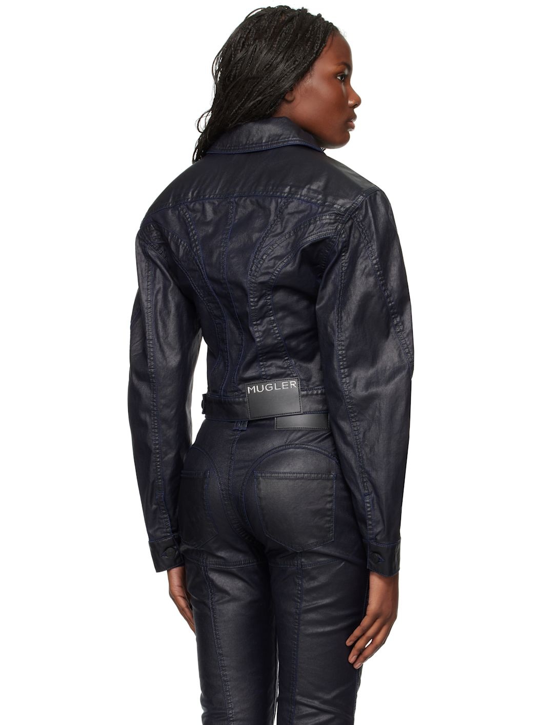Blue Waxed Denim Jacket - 3