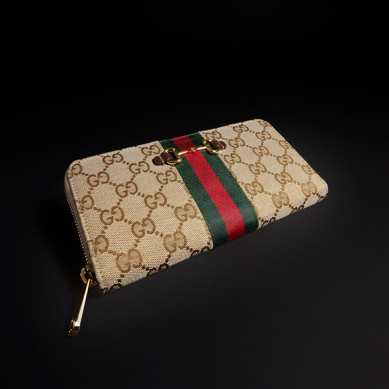 Gucci Horsebit Web zip around wallet - 1