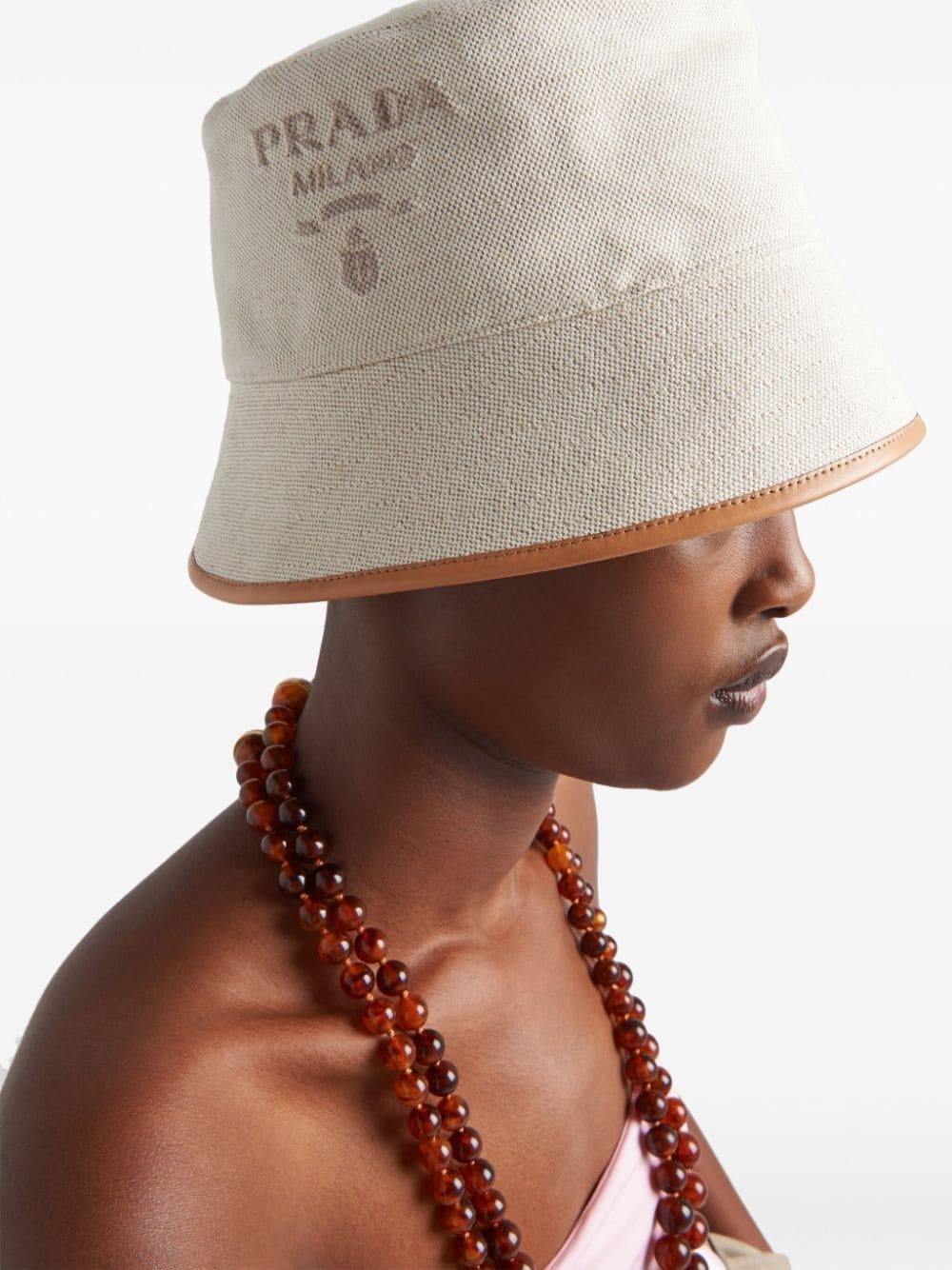 logo-embroidered canvas bucket hat - 4