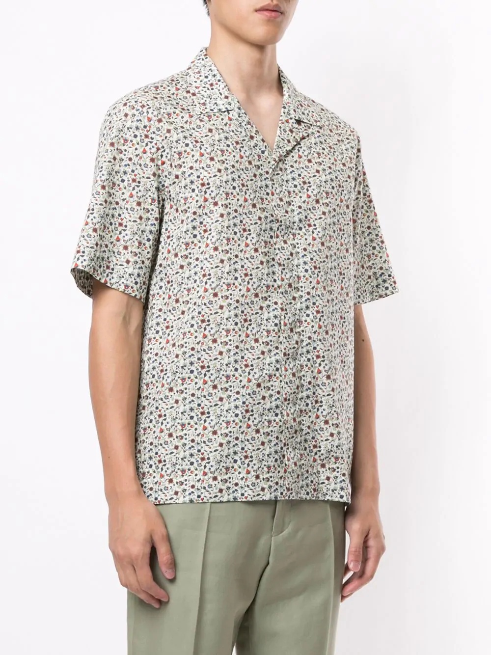 floral print short-sleeve shirt - 3