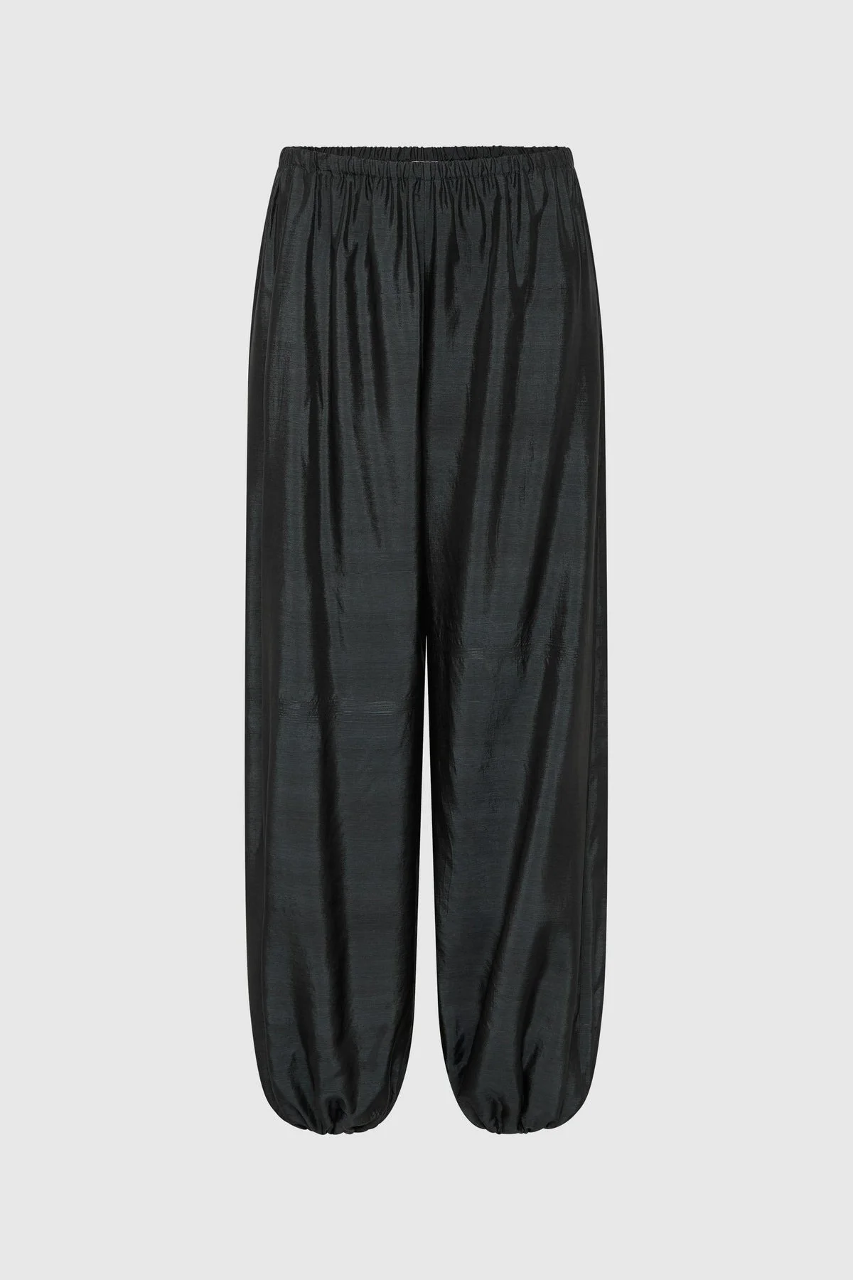 Silk Adjustable Balloon Pants - Washed Black - 1