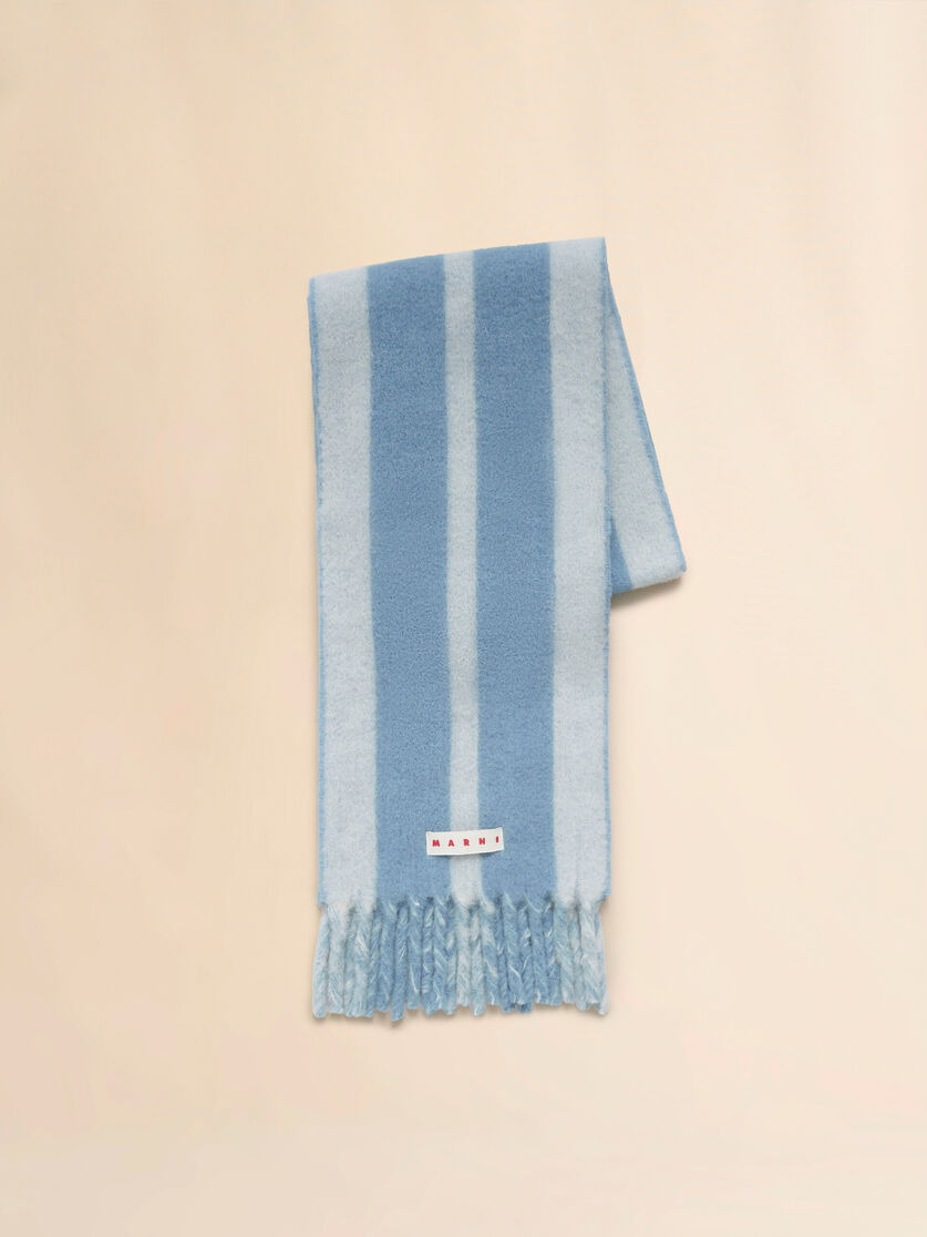 BLUE STRIPED ALPACA SCARF - 1