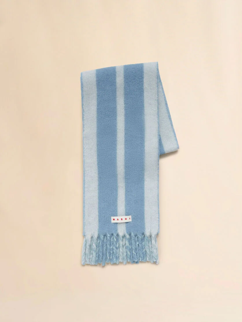 BLUE STRIPED ALPACA SCARF - 1